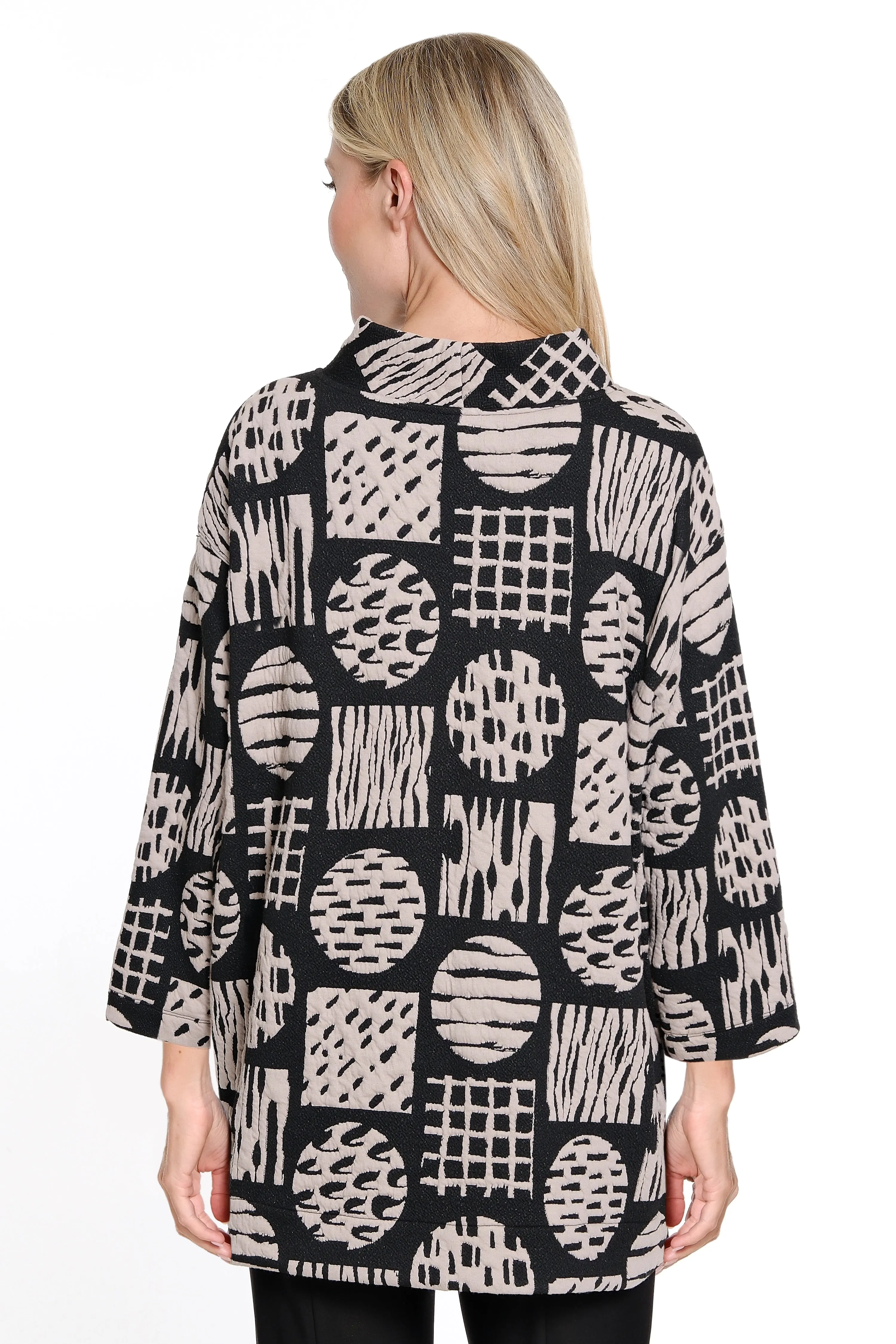 Knit Jacquard Popover Tunic - Black sold by Ail Miles Clothing product image thumbnail 2