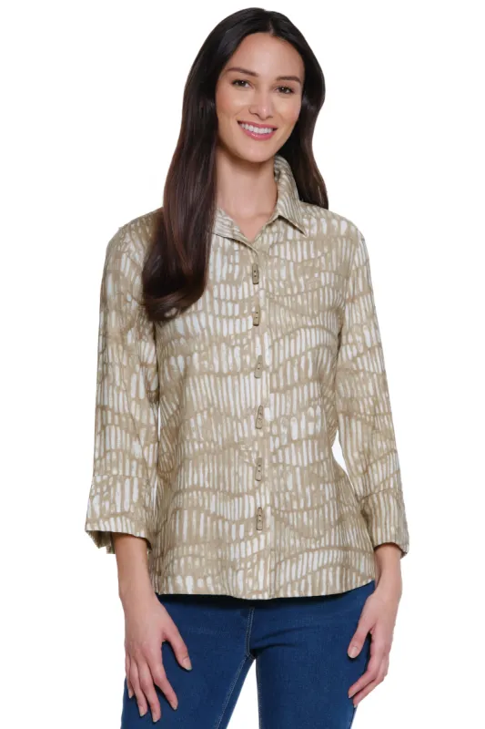 Woven Print Tunic - Women's - Black/Off White sold by Ail Miles Clothing