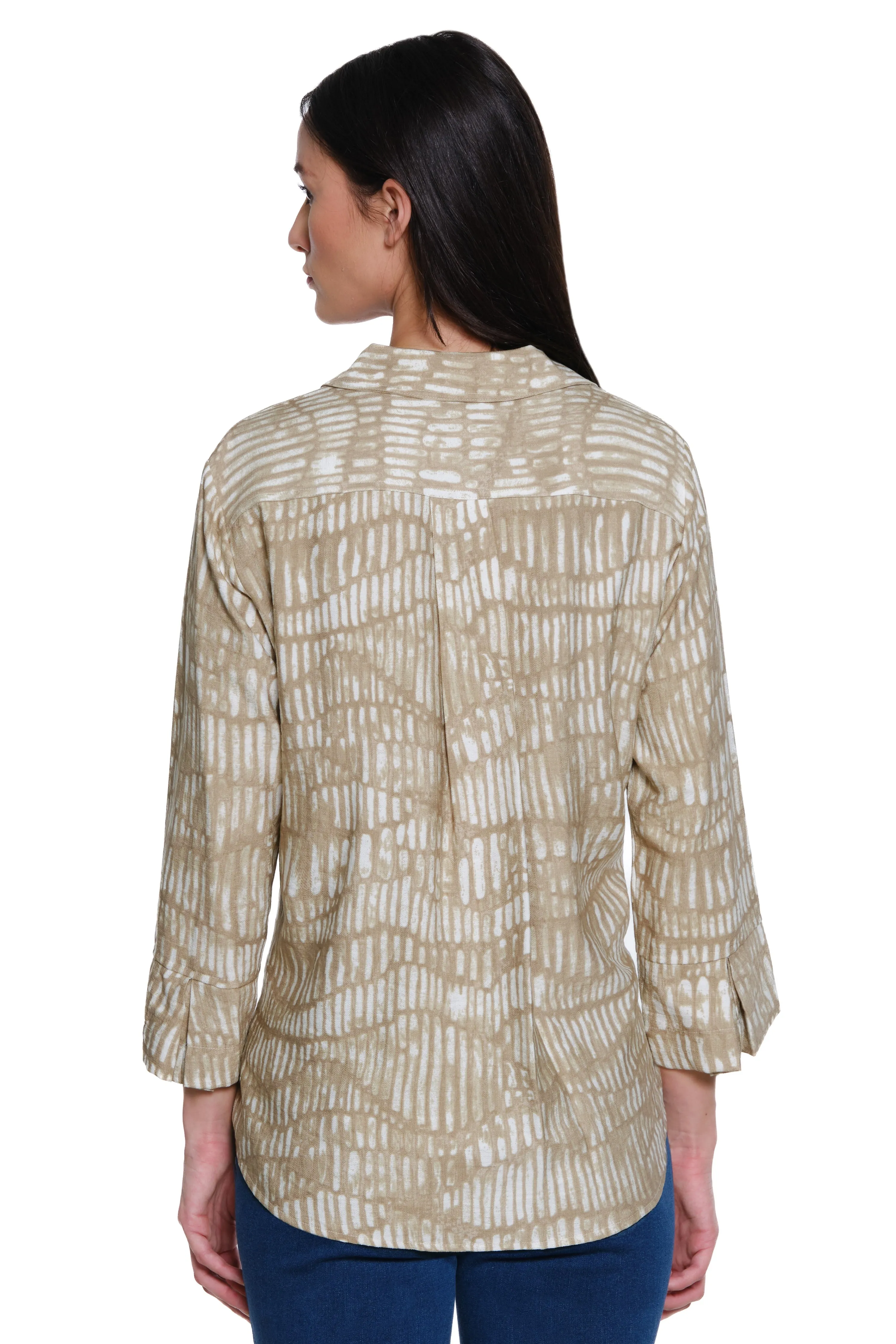 Woven Print Tunic - Petite - Black/Off White sold by Ail Miles Clothing product image thumbnail 2