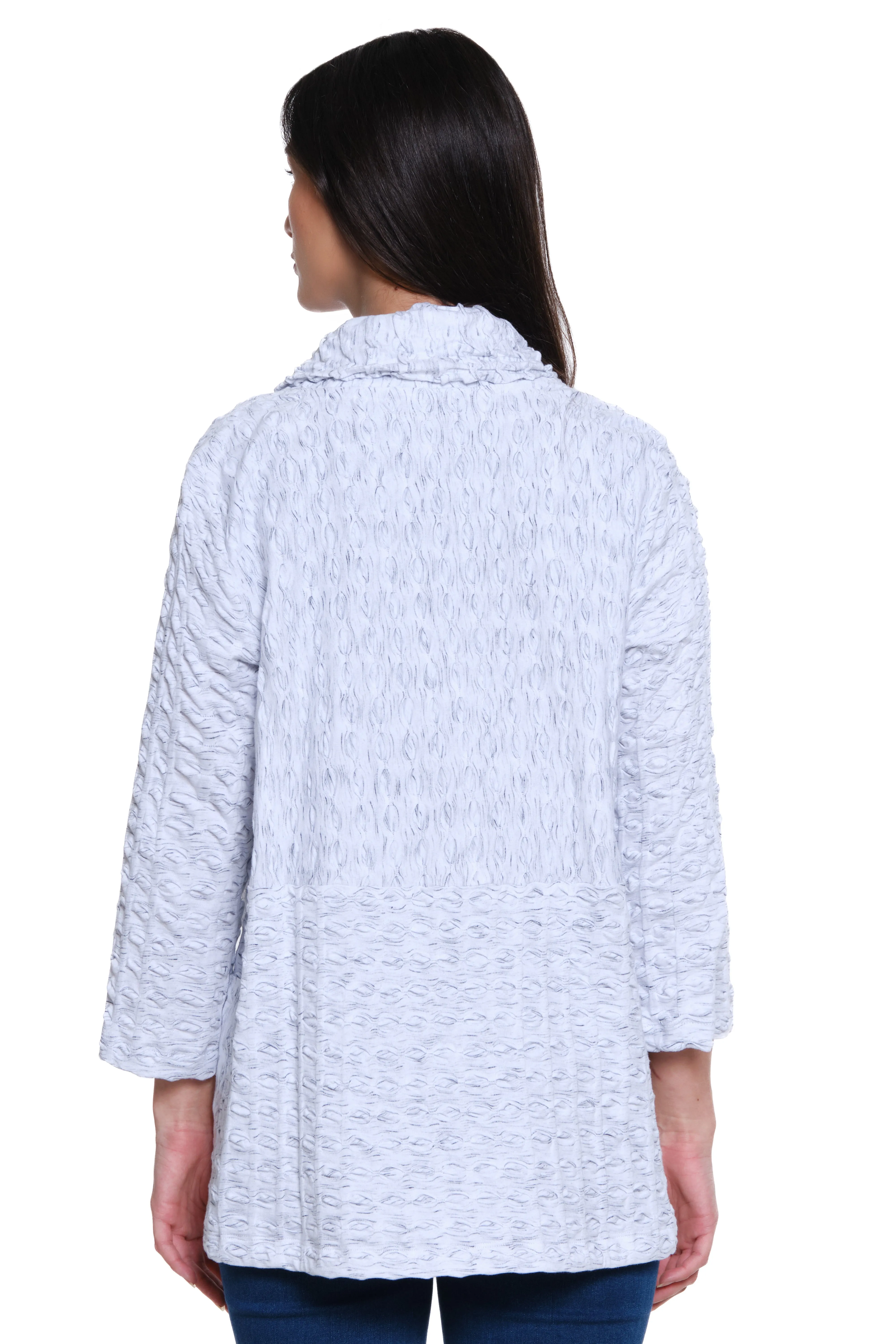 Textured Knit Open Front Kimono - Soft White sold by Ail Miles Clothing product image thumbnail 2