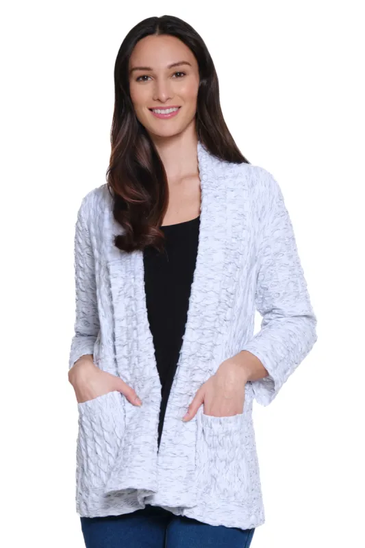Textured Knit Open Front Kimono - Soft White sold by Ail Miles Clothing