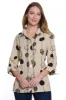 Printed Woven Crinkle Button Front Tunic - Stone sold by Ail Miles Clothing