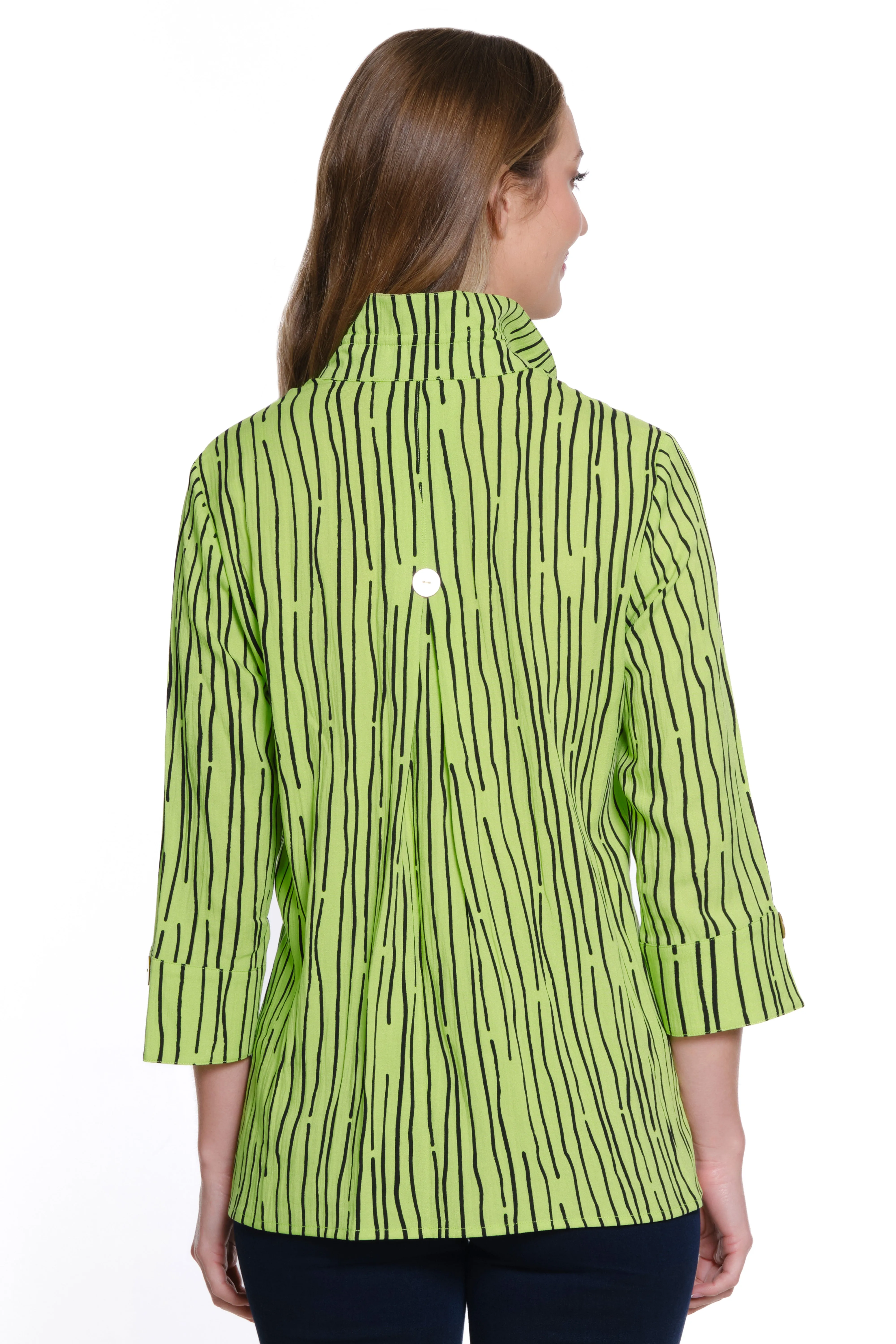 Printed Woven Crinkle Tunic - Soft Lime sold by Ail Miles Clothing product image thumbnail 2