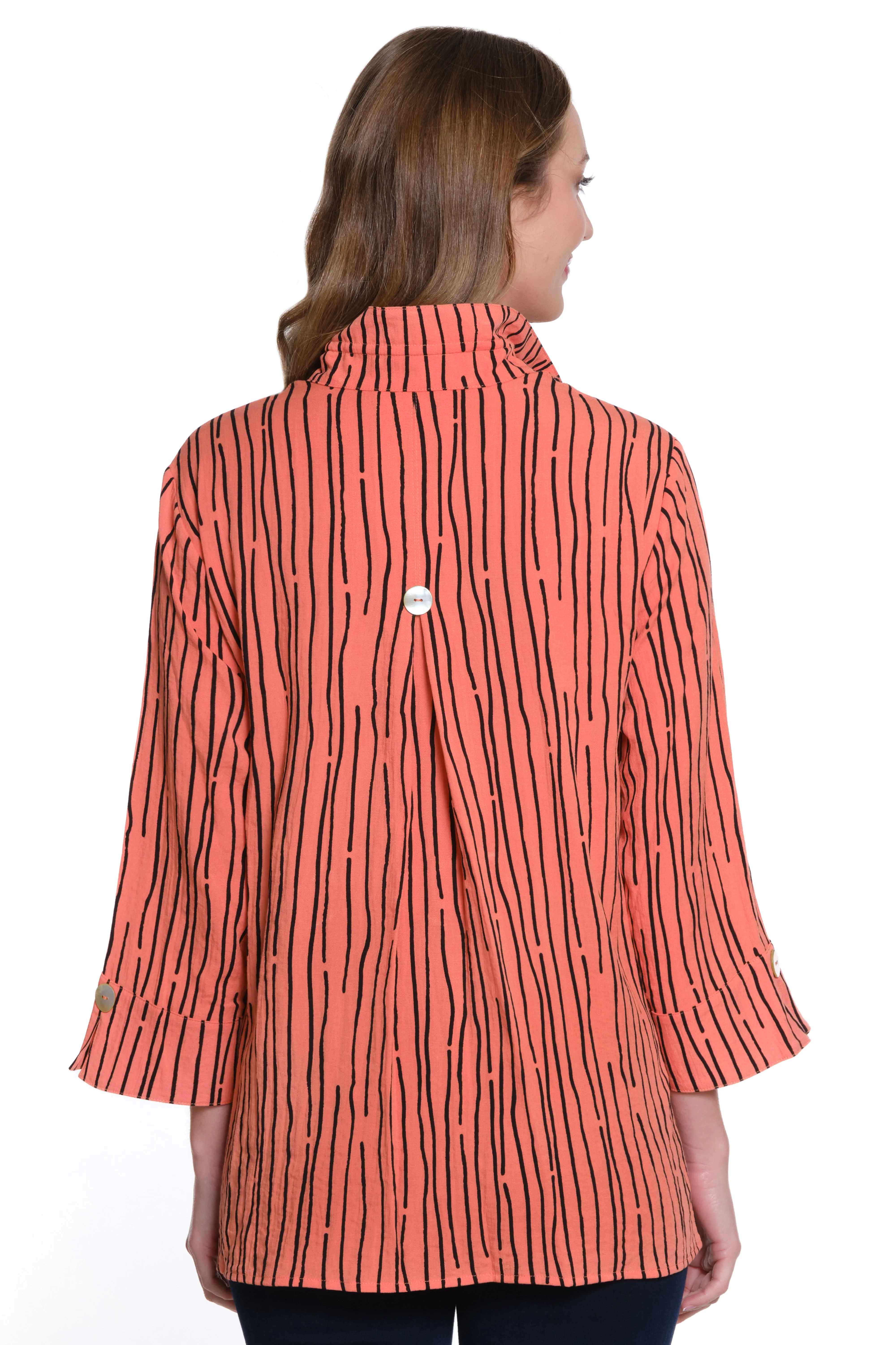 Printed Woven Crinkle Tunic - Coral sold by Ail Miles Clothing product image thumbnail 2