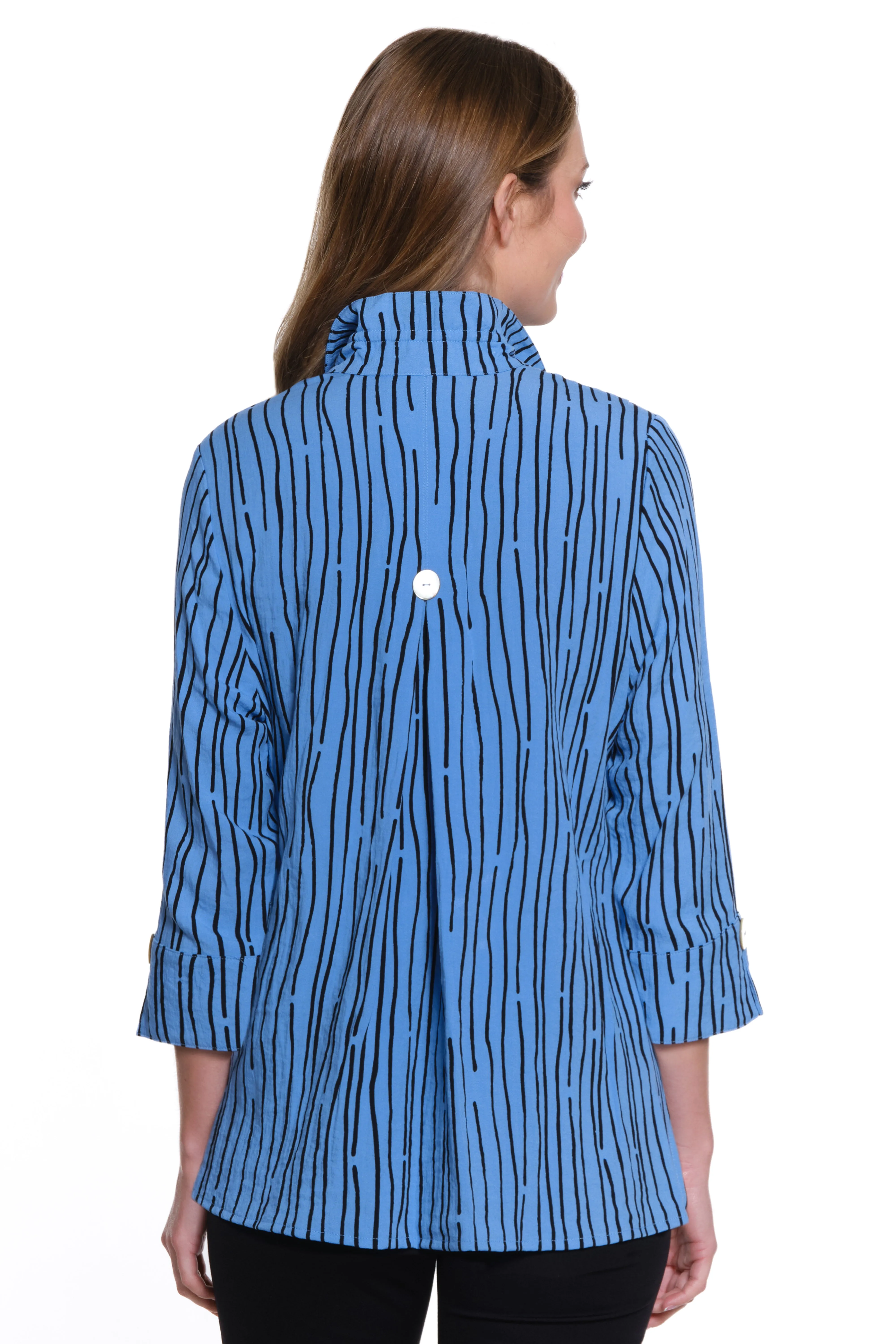 Printed Woven Crinkle Tunic - Blue sold by Ail Miles Clothing product image thumbnail 2