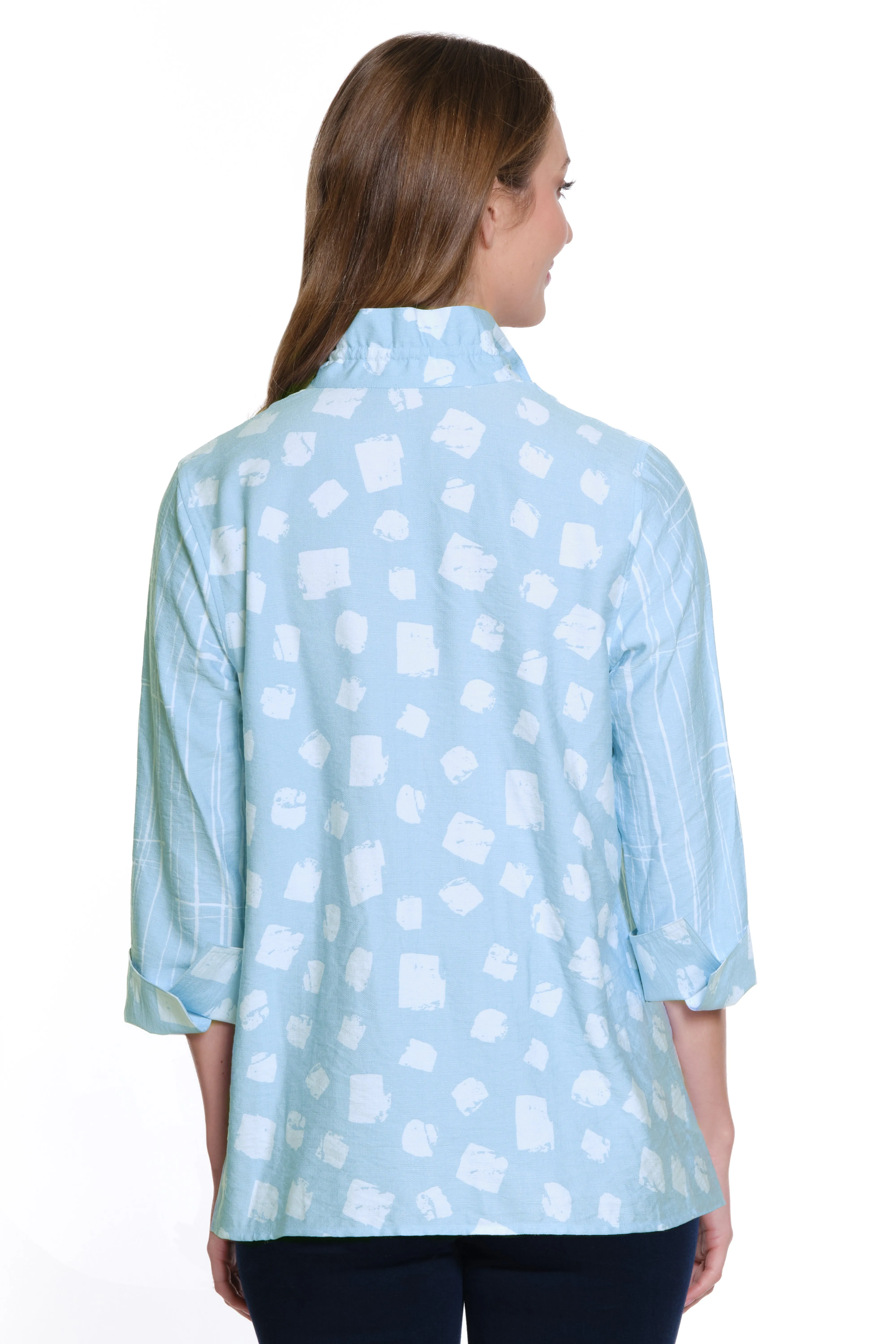Printed Woven Button Front Shirt - Women's - Chambray Print sold by Ail Miles Clothing product image thumbnail 2