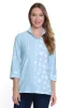 Printed Woven Button Front Shirt - Women's - Chambray Print sold by Ail Miles Clothing
