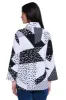 Woven Mixed Media Button Front Tunic - Petite - Black/White sold by Ail Miles Clothing