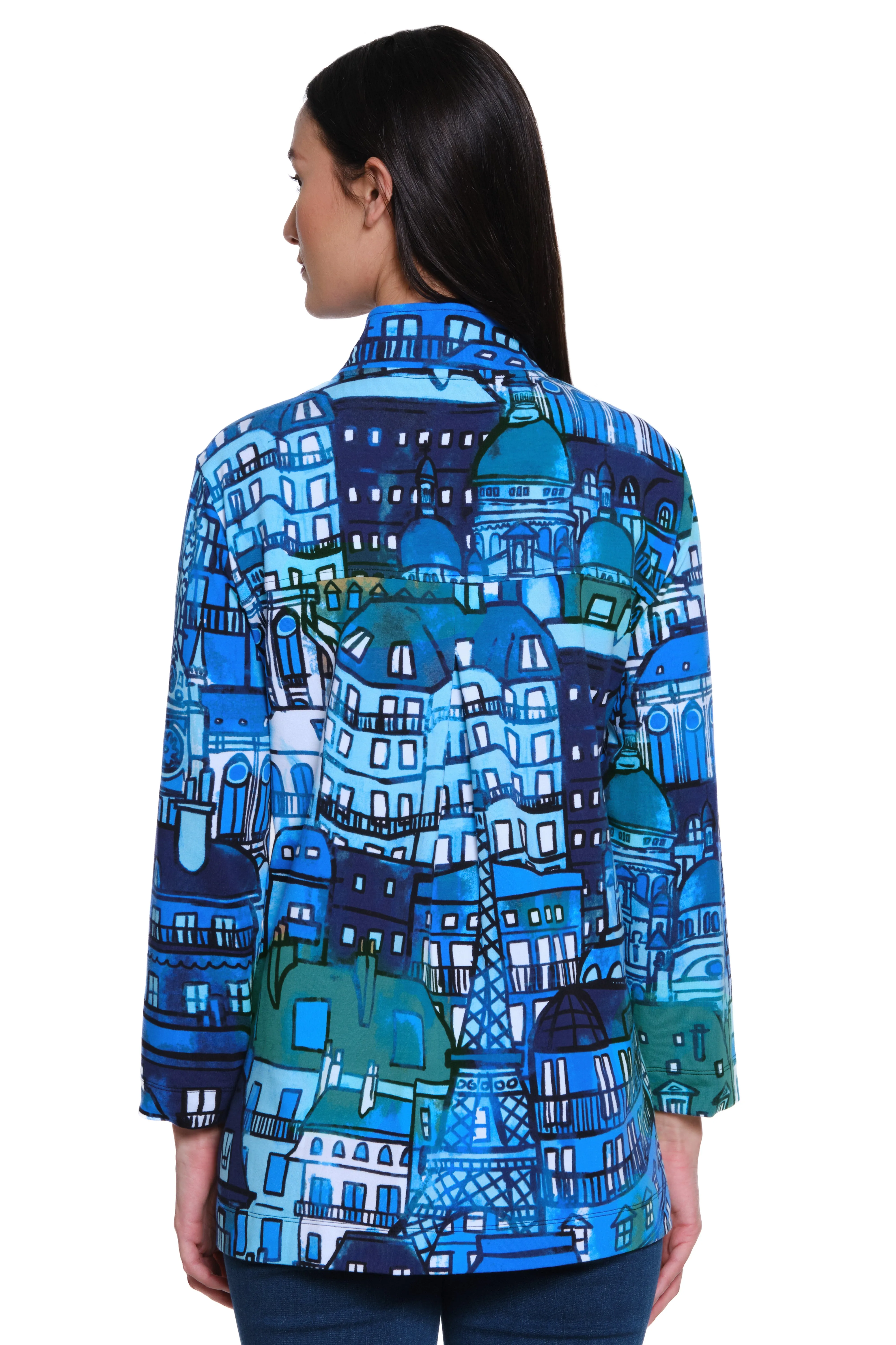 Knit Printed Button Front Tunic - Women's - City Print sold by Ail Miles Clothing product image thumbnail 2