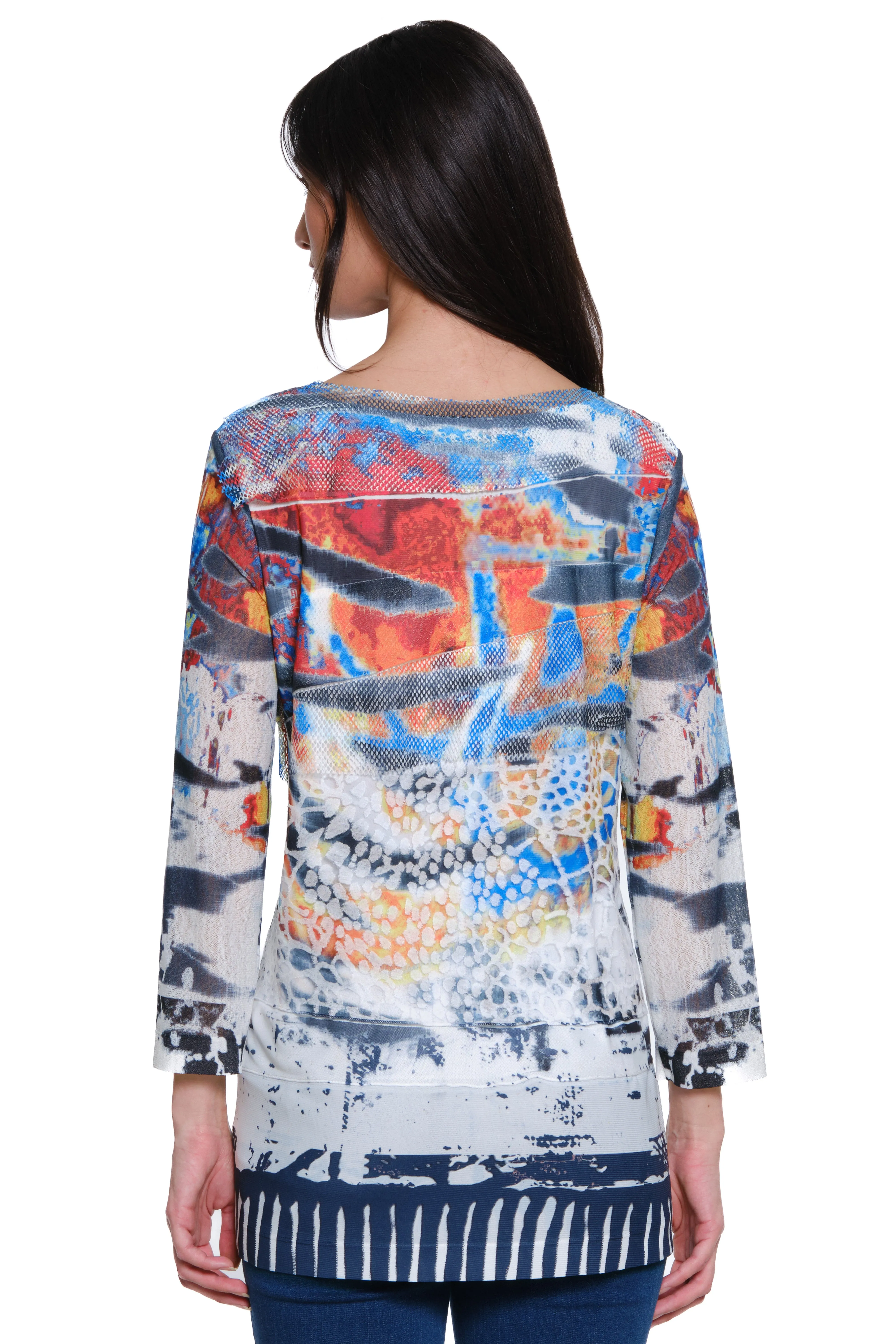 Burnout Pop Over Knit Tunic - Abstract Multi sold by Ail Miles Clothing product image thumbnail 2