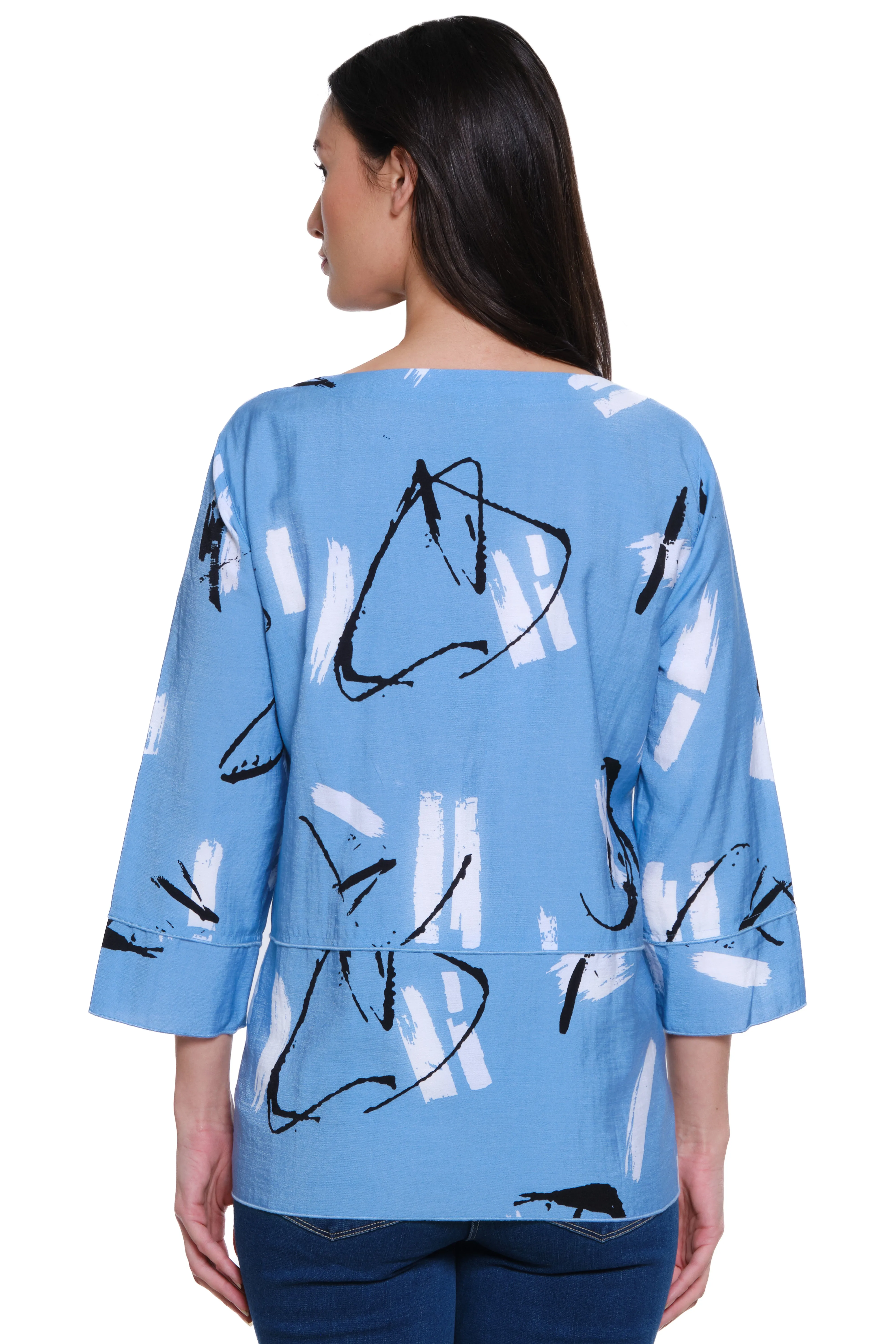 Woven Pop Over Tunic - Petite - Light Blue sold by Ail Miles Clothing product image thumbnail 2