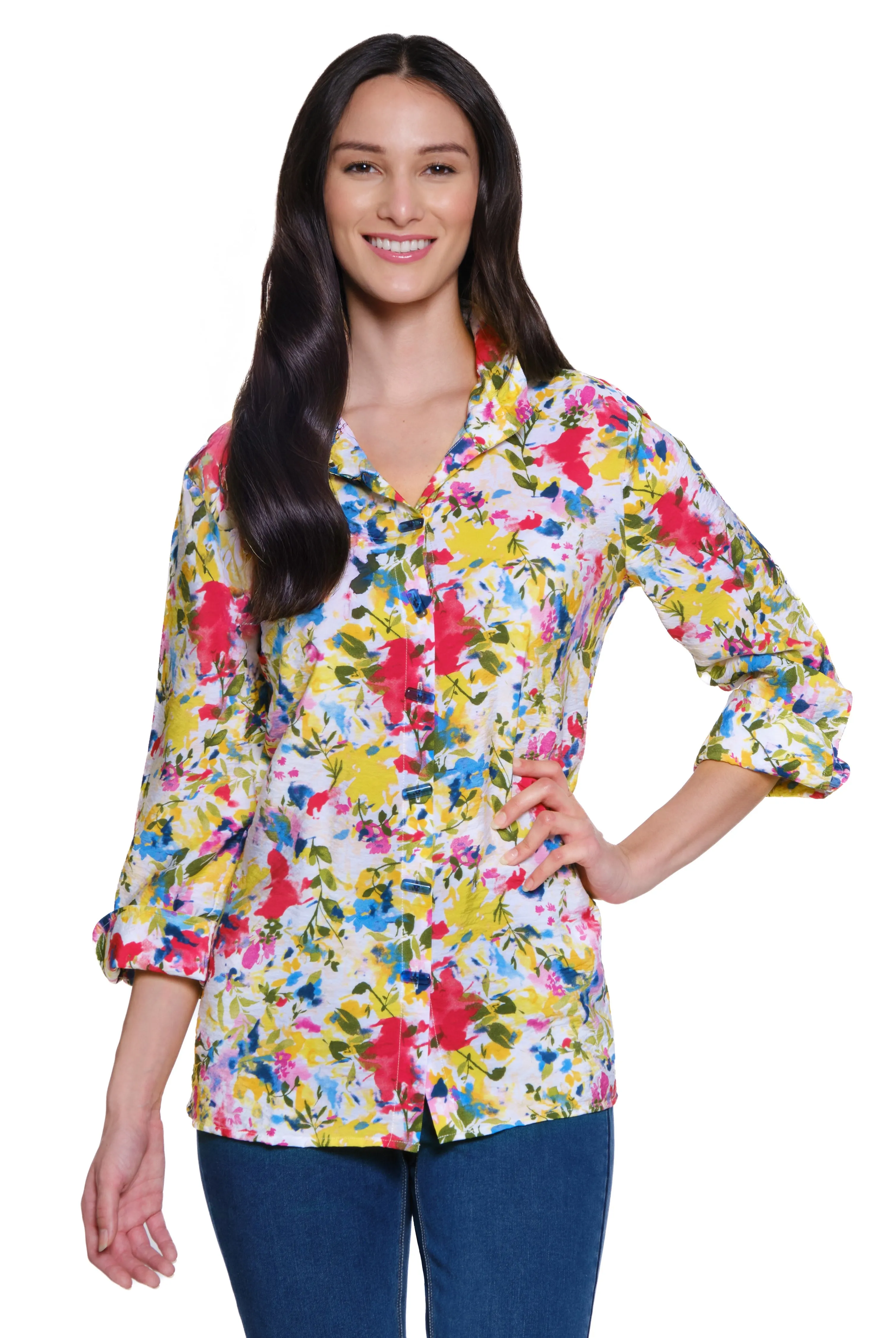 Woven Tunic with Pockets - Petite - Floral Multi sold by Ail Miles Clothing