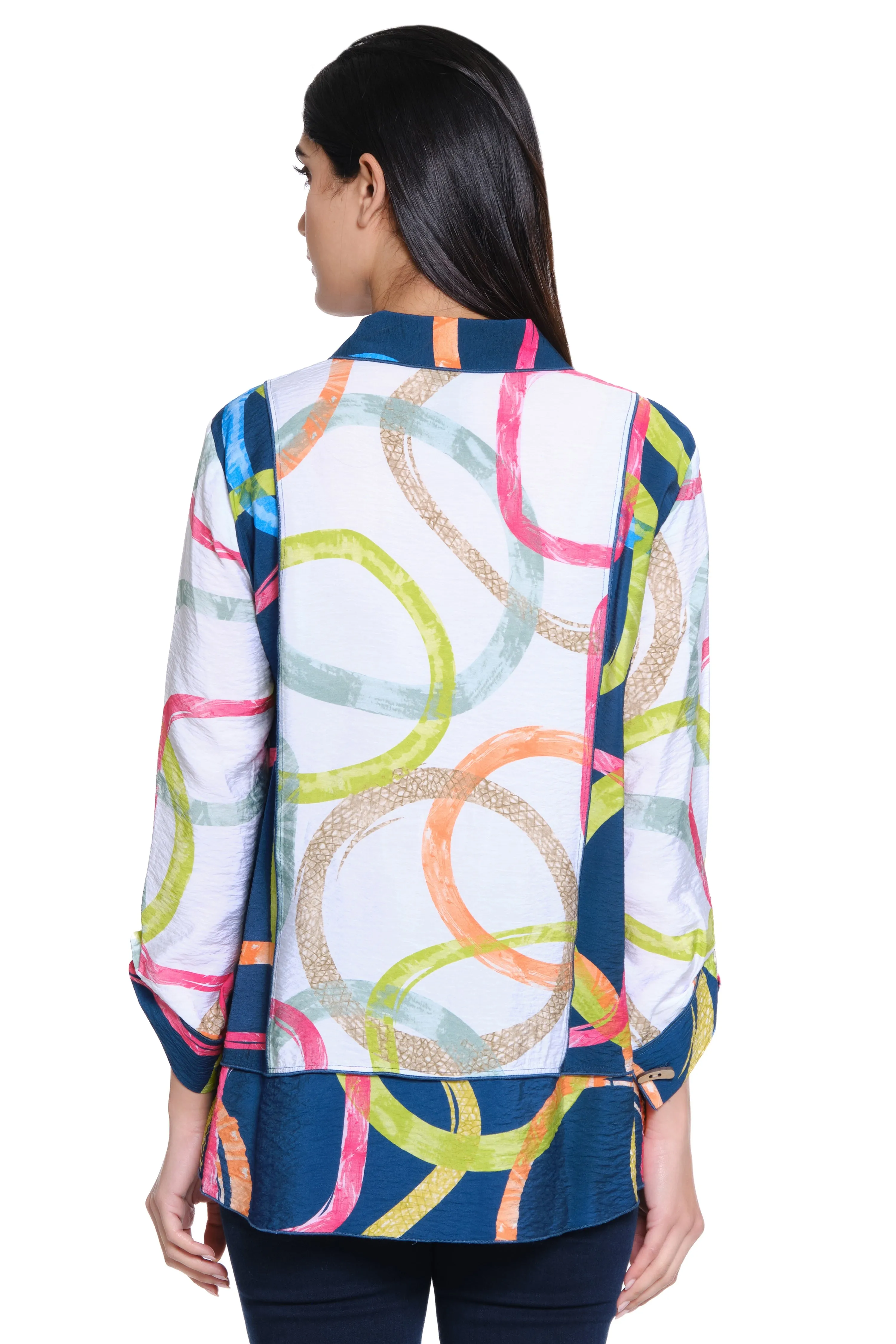 Print Button Up Tunic - Abstract Multi sold by Ail Miles Clothing product image thumbnail 2