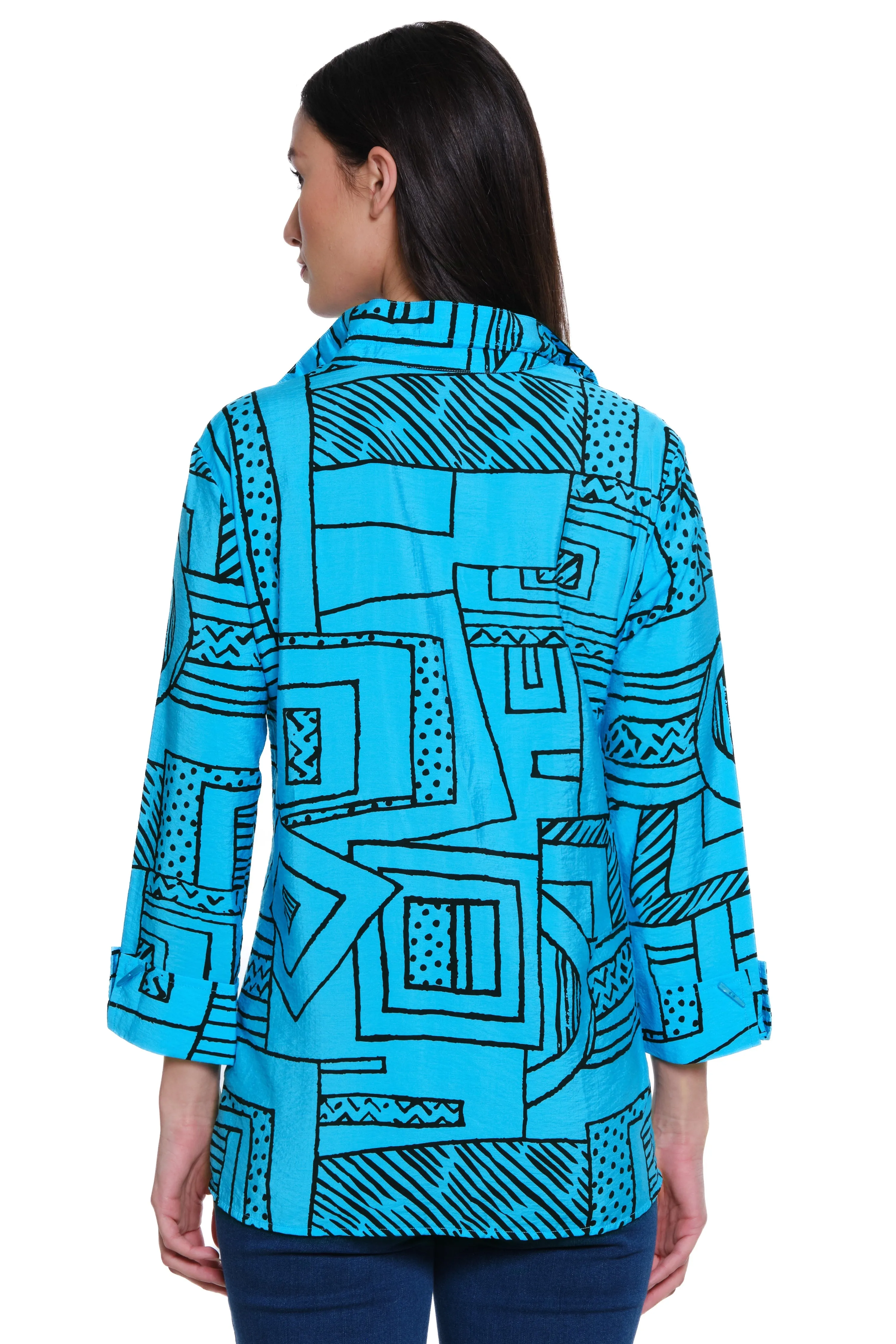 Wire Neck Woven Tunic - Tiffany Blue sold by Ail Miles Clothing product image thumbnail 2