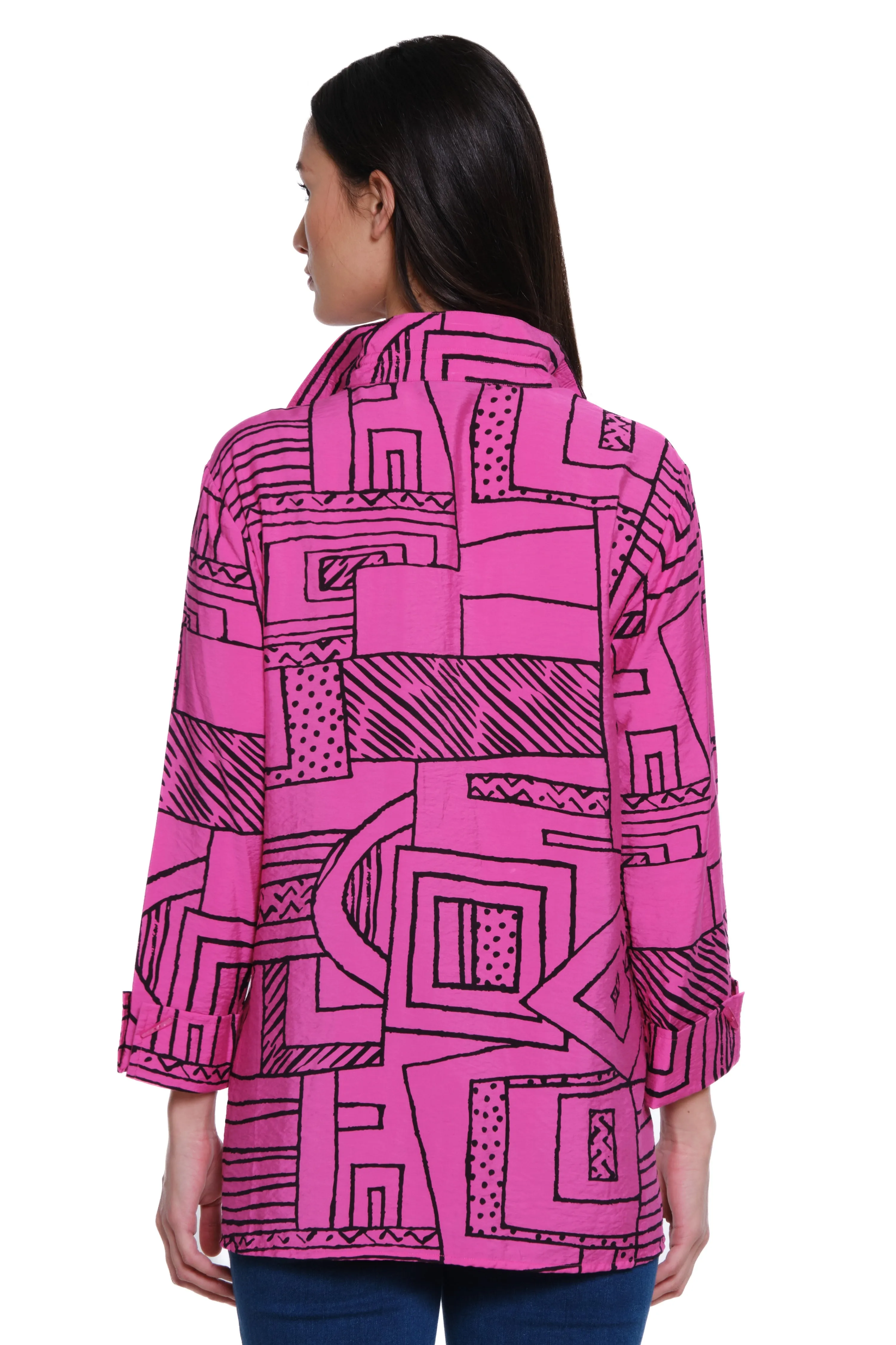 Wire Neck Woven Tunic - Bright Pink sold by Ail Miles Clothing product image thumbnail 2