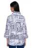 Wire Neck Woven Tunic - Petite - Black/White Print sold by Ail Miles Clothing
