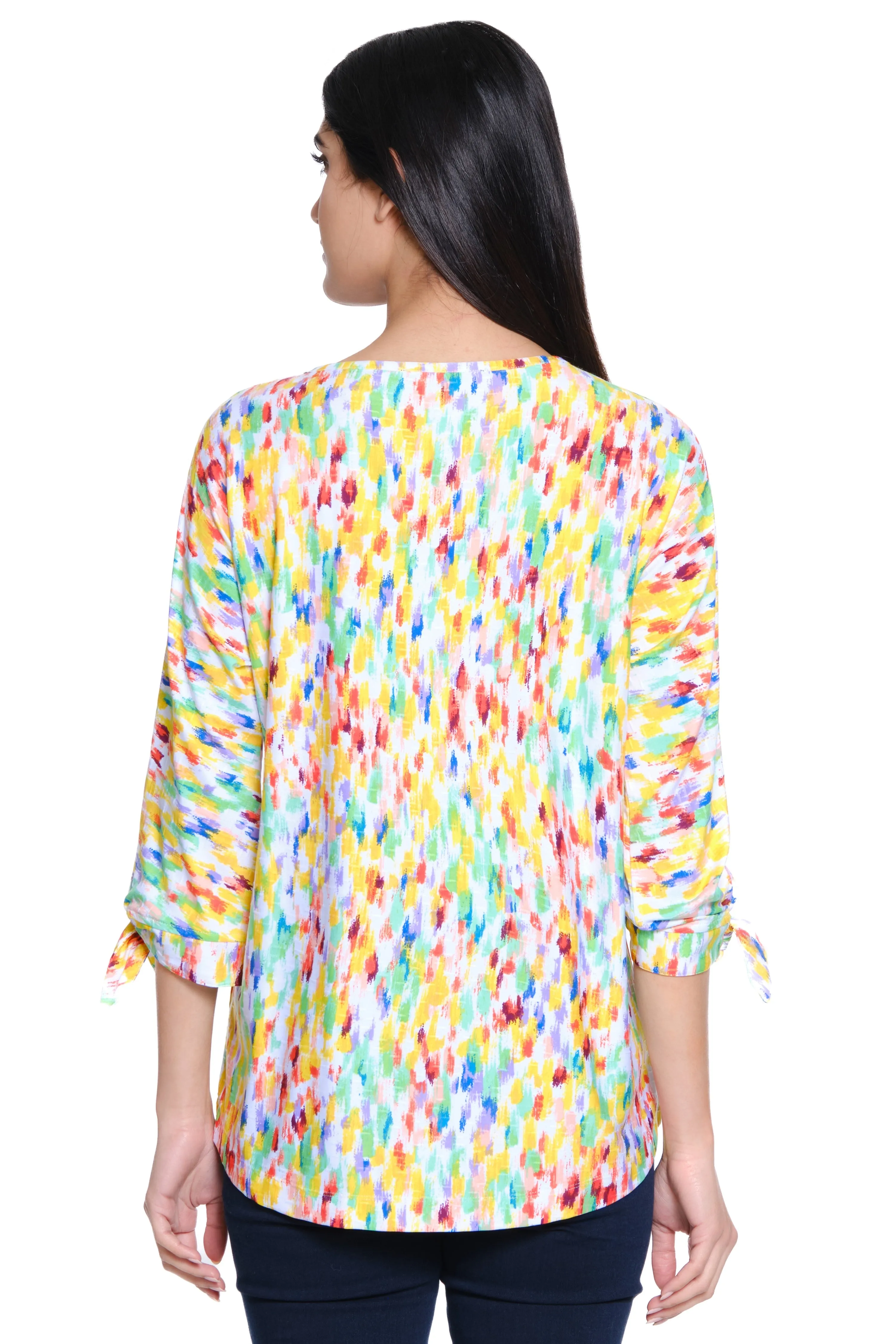 Printed Texture Knit Tunic - Petite - Multi sold by Ail Miles Clothing product image thumbnail 2