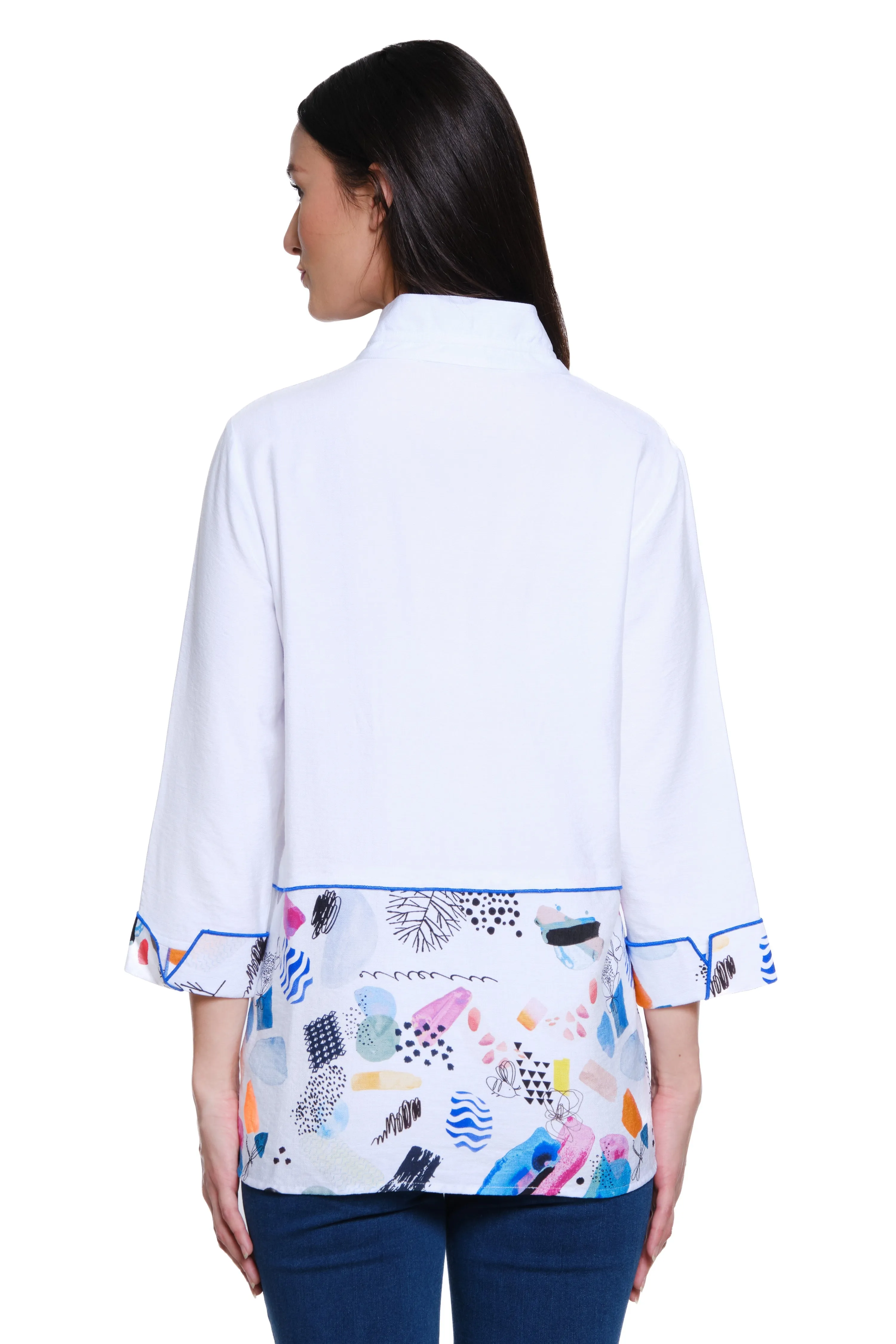 Woven Button Front Tunic - Abstract Multi sold by Ail Miles Clothing product image thumbnail 2