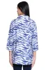Woven Button Front Tunic - Petite - Navy Zebra Print sold by Ail Miles Clothing