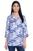 Woven Button Front Tunic - Petite - Navy Zebra Print sold by Ail Miles Clothing