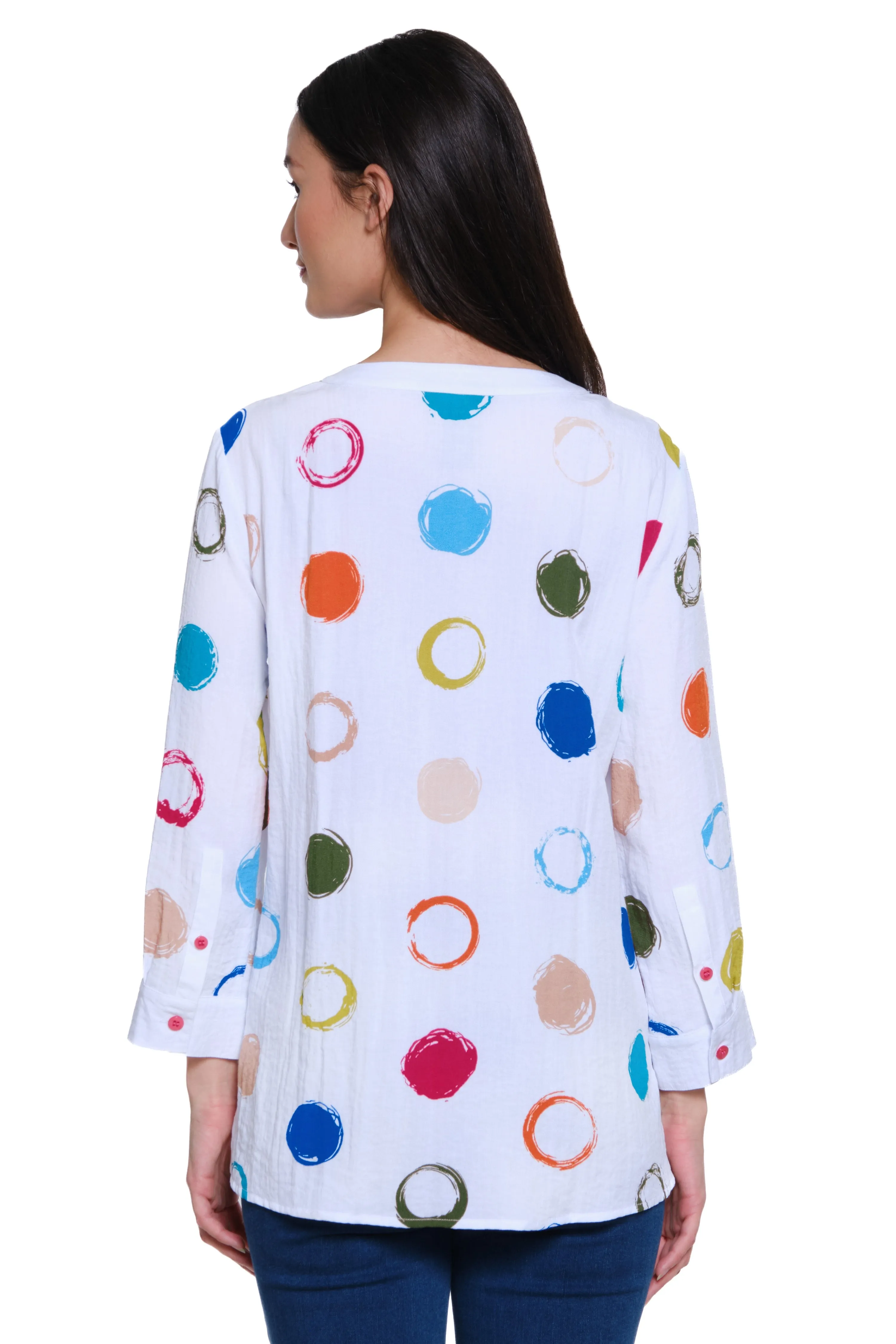 Woven Tunic with Side Pockets - Dot Multi sold by Ail Miles Clothing product image thumbnail 2