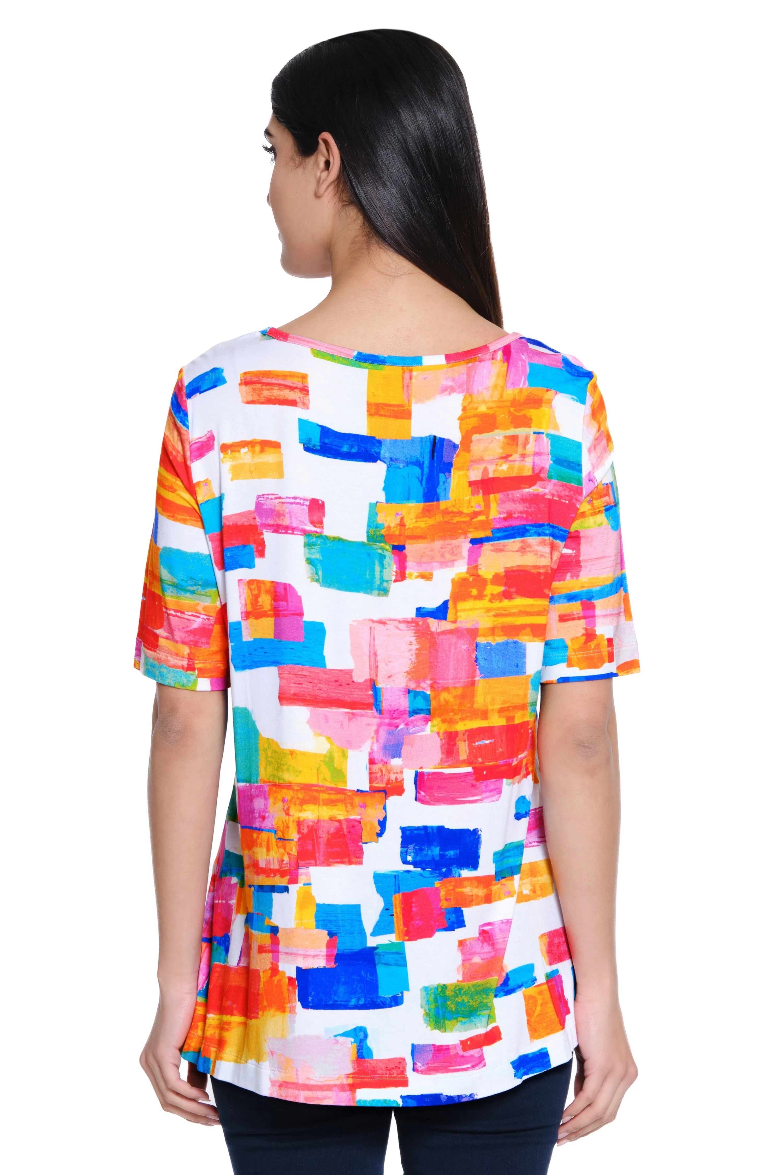 Knit Pop Over Top - Square Print sold by Ail Miles Clothing product image thumbnail 2