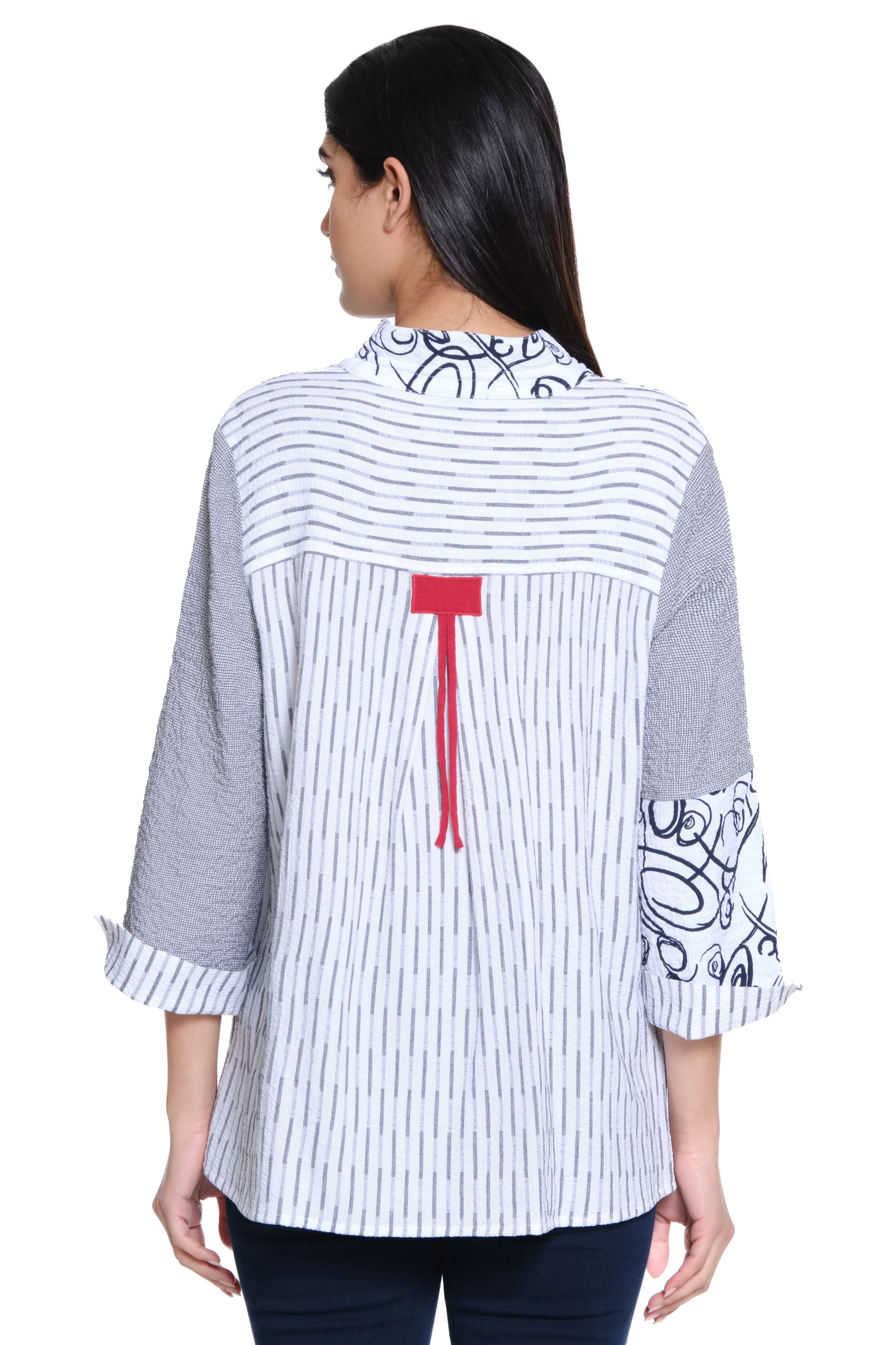 Pucker Woven Tunic - Line Multi sold by Ail Miles Clothing product image thumbnail 2