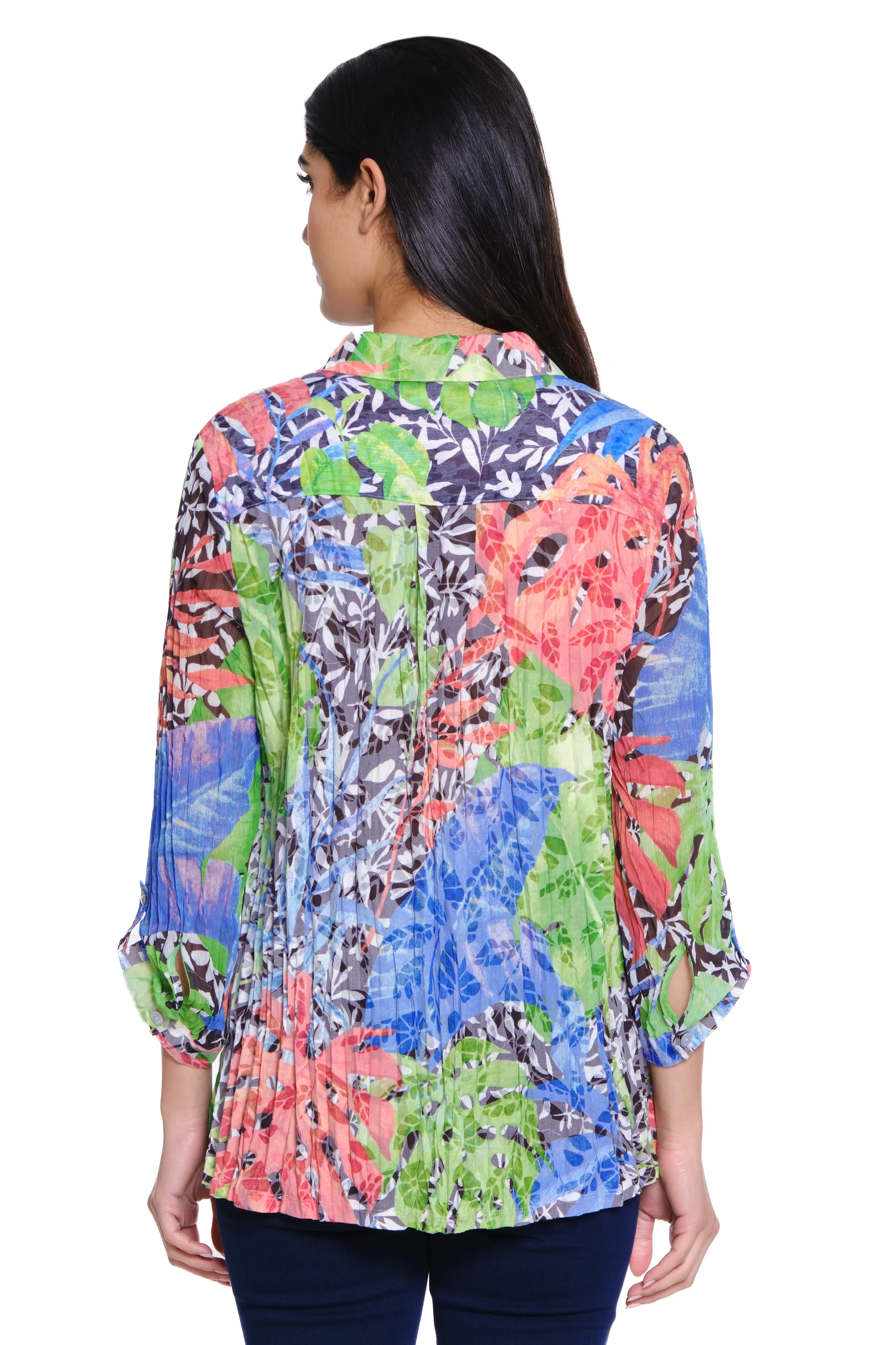Burnout Button Front Top - Women's - Tropical Print sold by Ail Miles Clothing product image thumbnail 2
