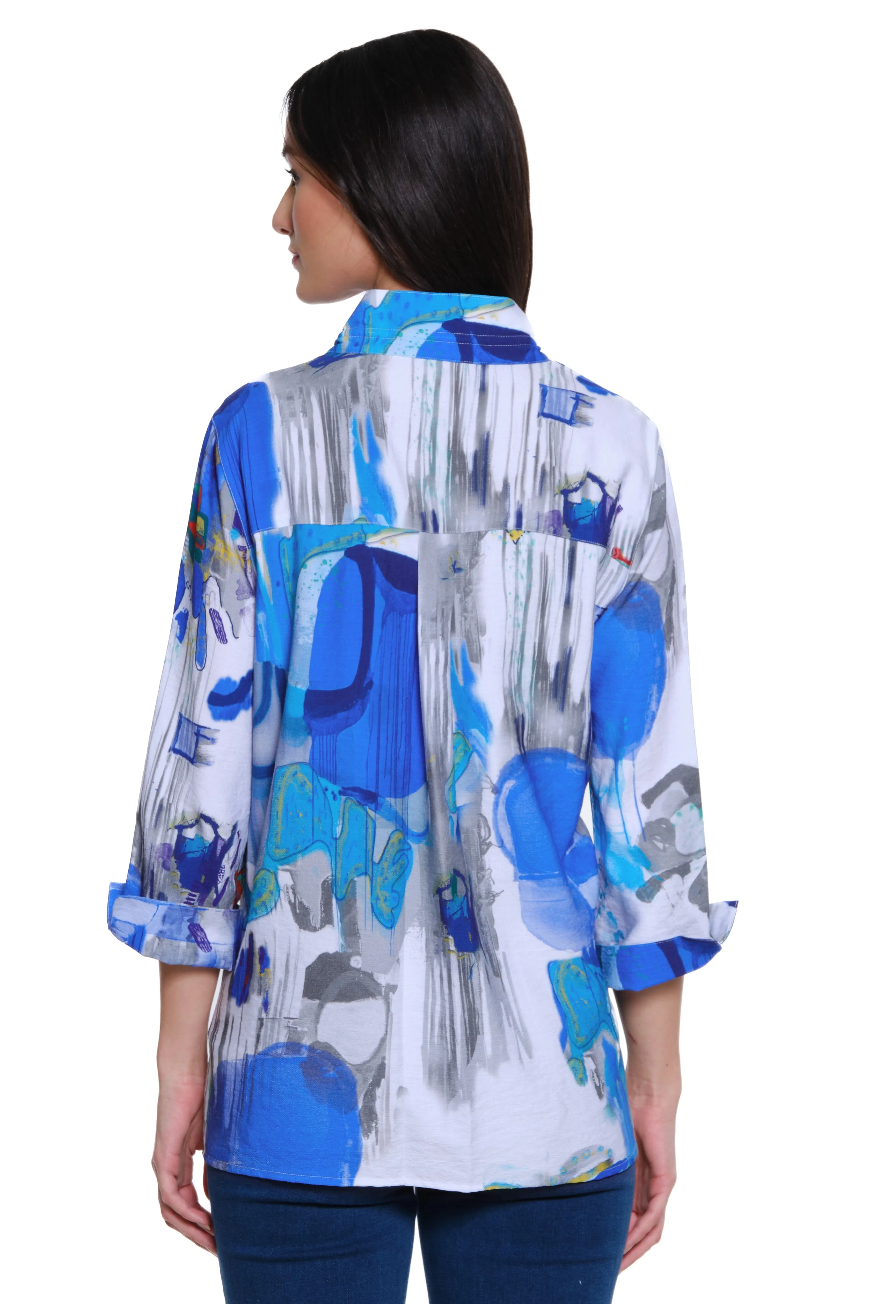 Woven Button Front Tunic - Women's - Abstract Multi sold by Ail Miles Clothing product image thumbnail 2