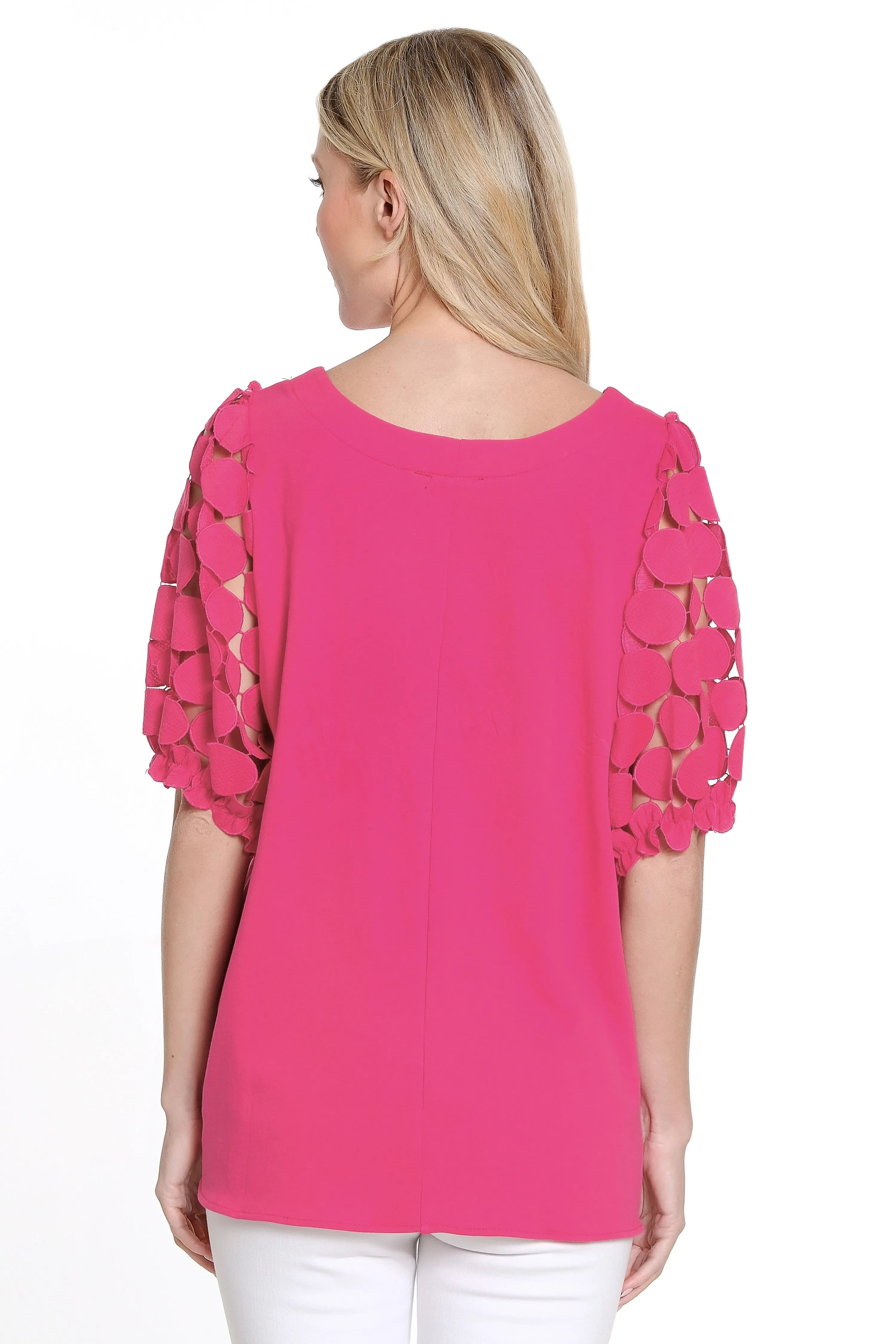 Knit Tunic Short Puff Sleeves - Pink sold by Ail Miles Clothing product image thumbnail 2