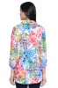 Knit Button Front Blouse Point Collar - Petite - Abstract Multi sold by Ail Miles Clothing