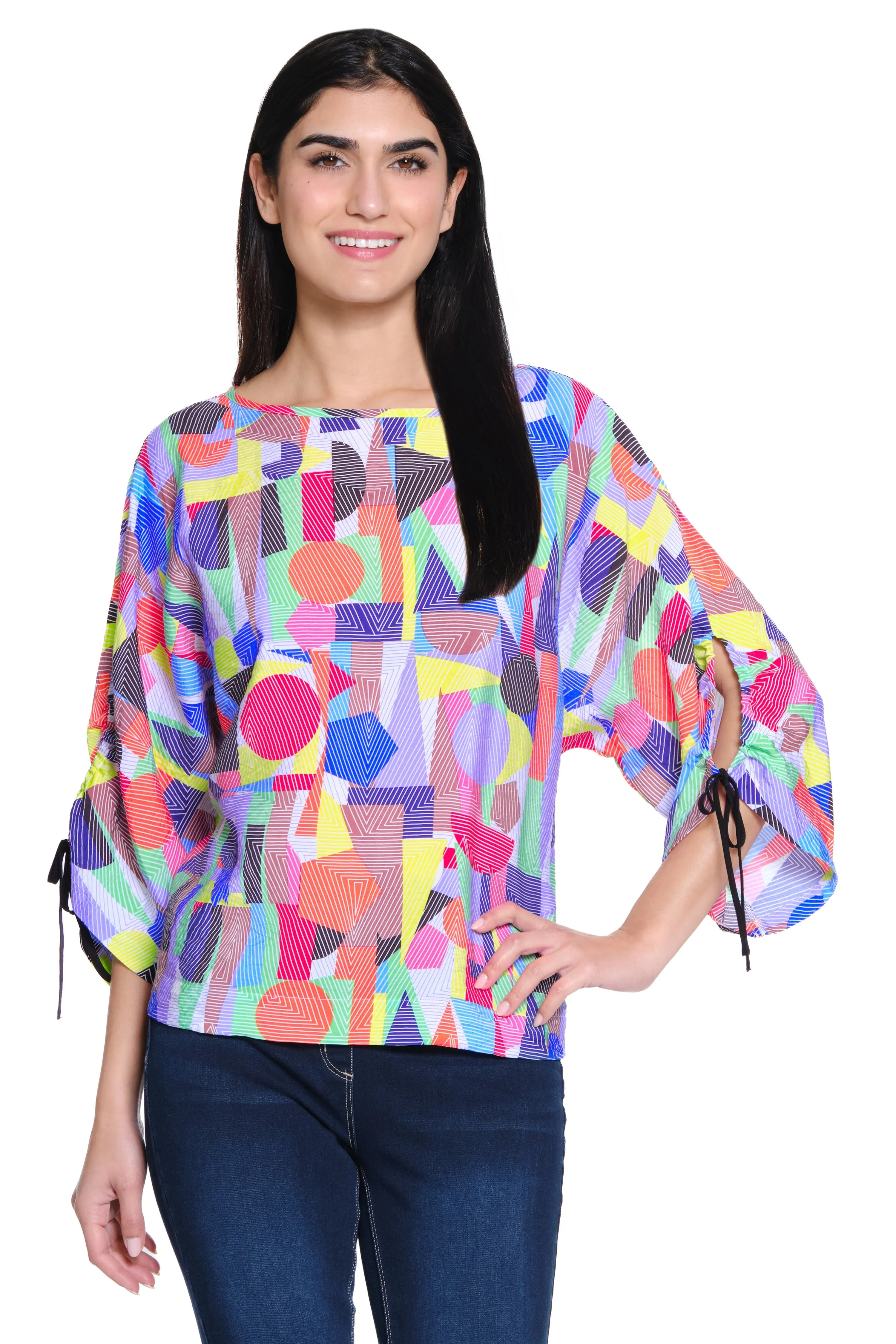 Woven Popover Dolman Sleeves - Abstract Multi sold by Ail Miles Clothing