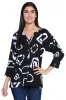 Woven Button Front Blouse - Women's - Black/White sold by Ail Miles Clothing