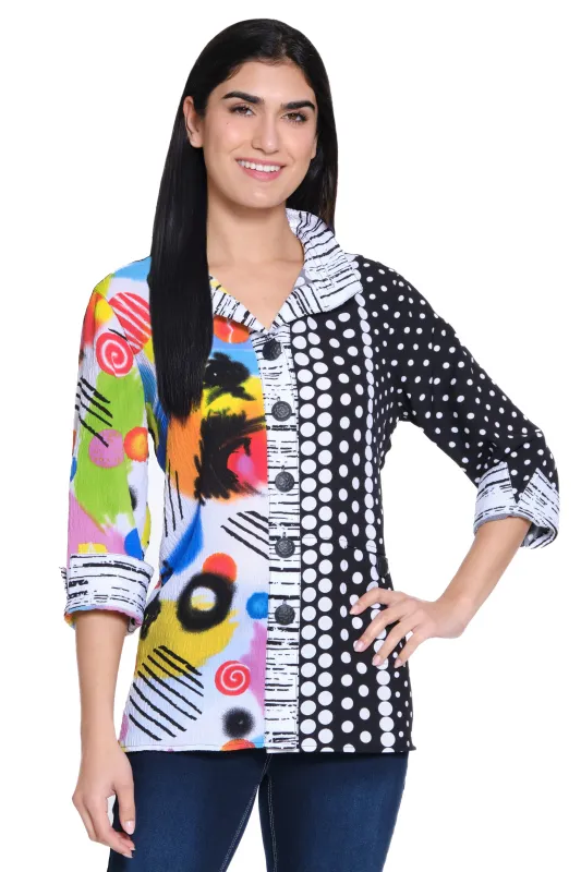Woven Single Button Front Jacket - Women's - Multi sold by Ail Miles Clothing