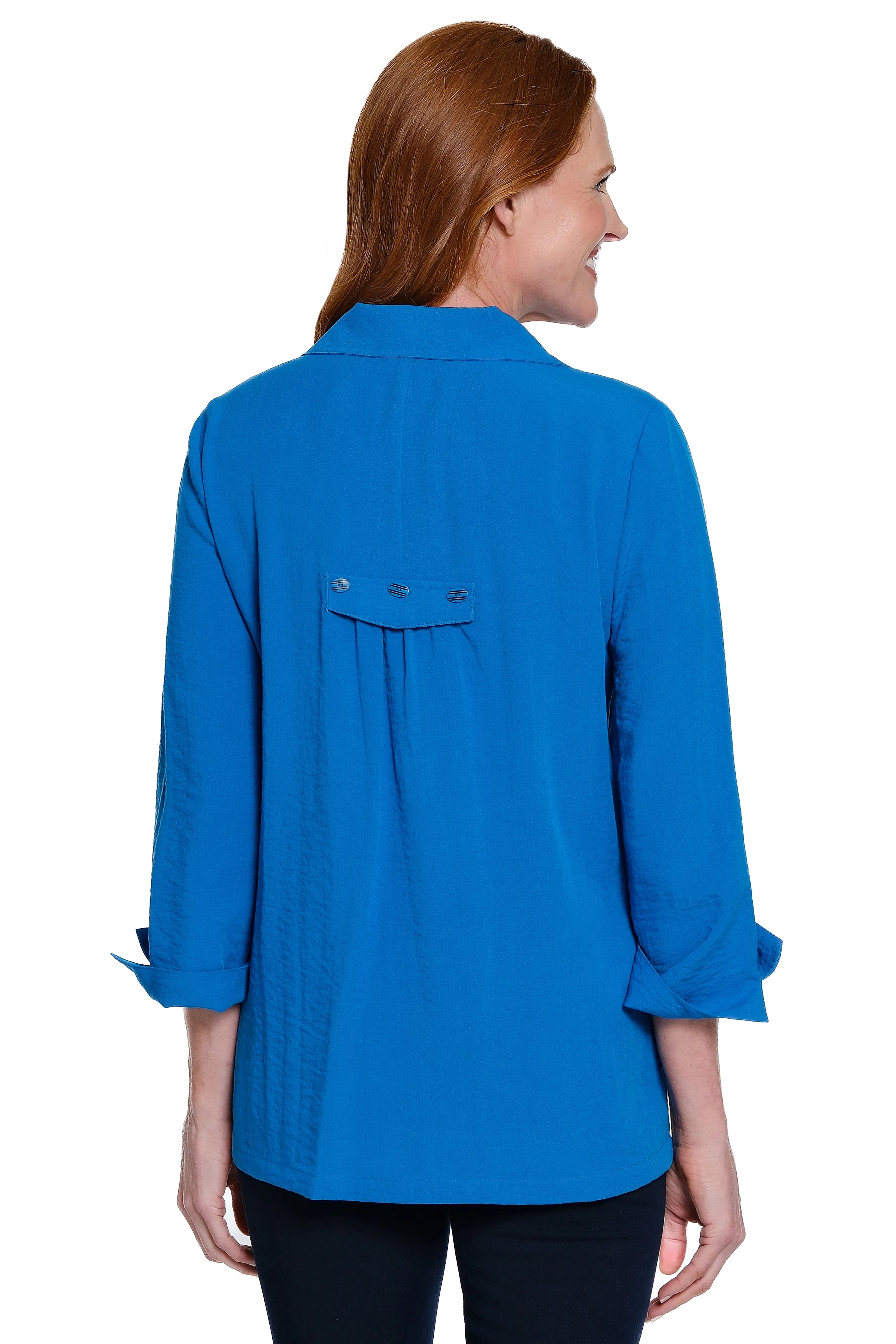 Solid High-Low Hem Tunic - Blue sold by Ail Miles Clothing product image thumbnail 2