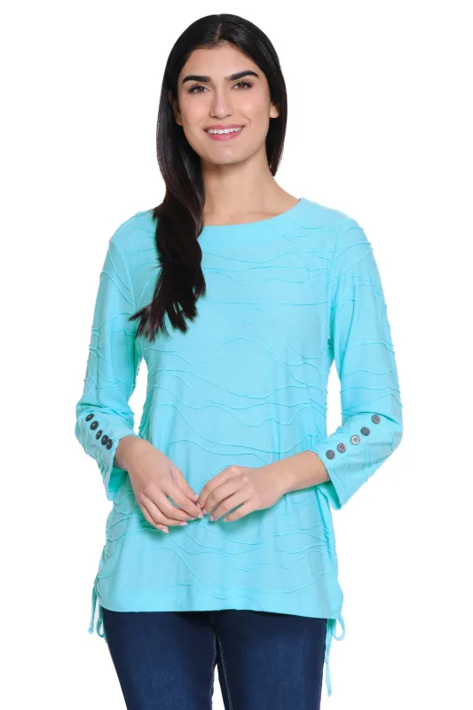 Side Cinch Popover Tunic - Seafoam sold by Ail Miles Clothing