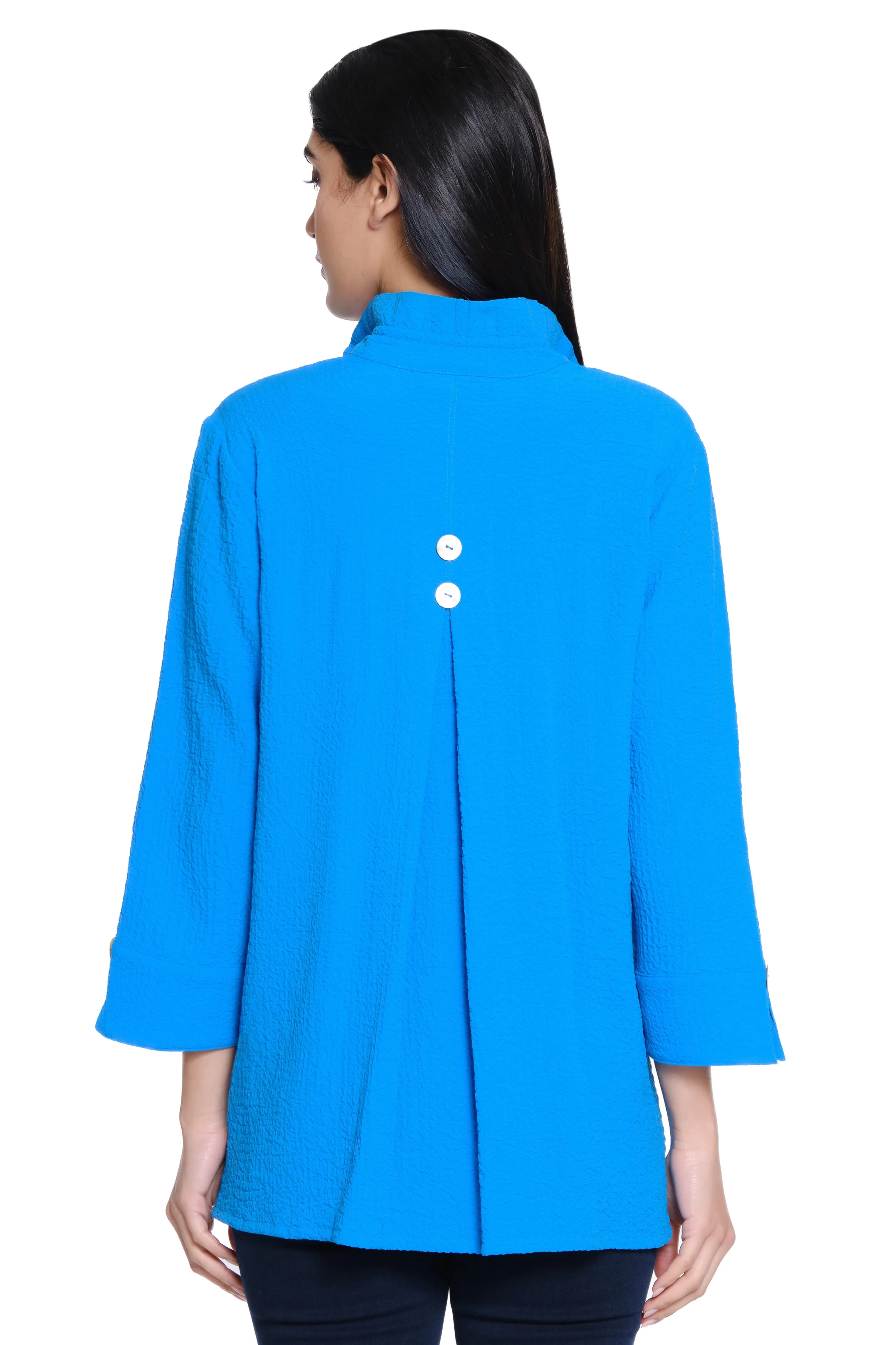 Solid Wire Collar Tunic - Blue sold by Ail Miles Clothing product image thumbnail 2
