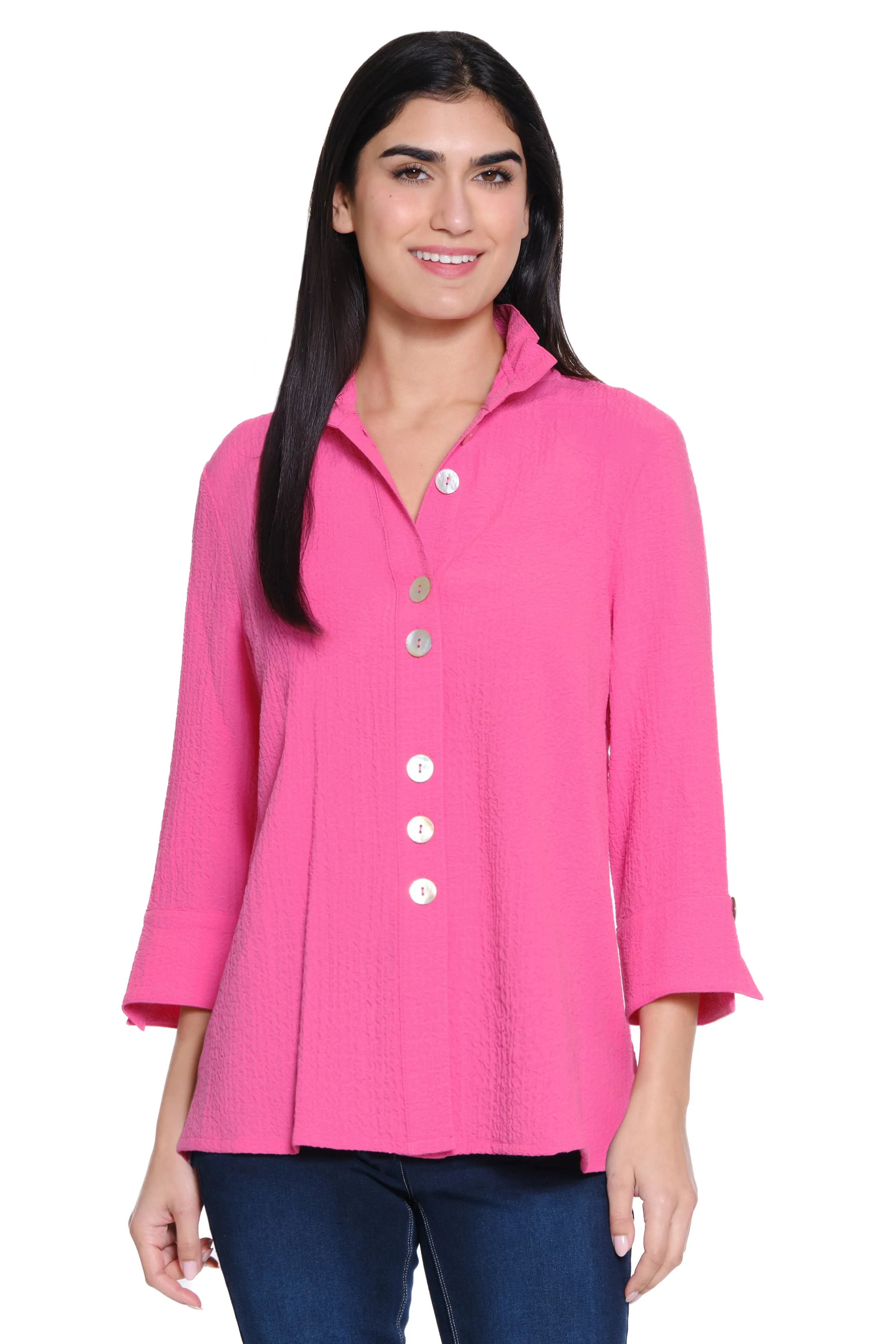 Solid Wire Collar Tunic - Petite - Blossom sold by Ail Miles Clothing