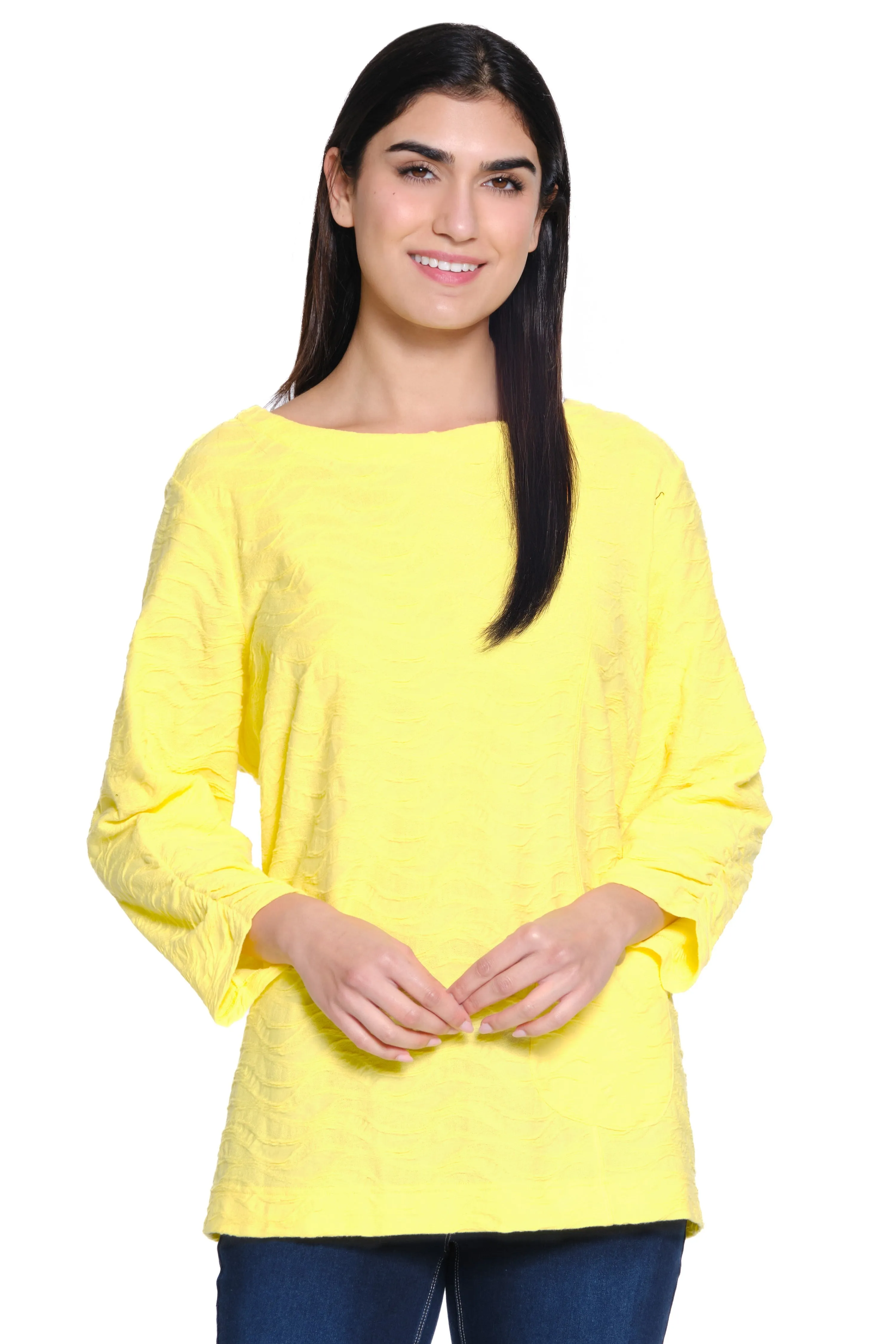 Solid Textured Knit Top - Women's - Yellow sold by Ail Miles Clothing