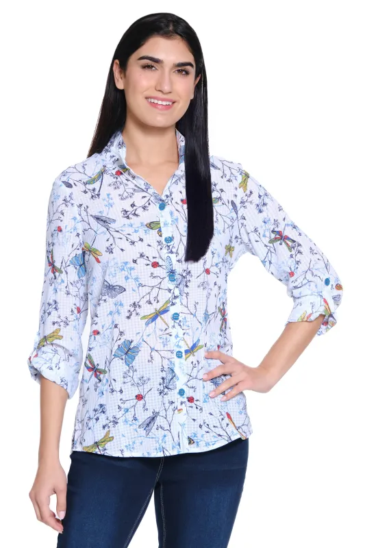 Printed Woven Burnout Tunic - Multi sold by Ail Miles Clothing