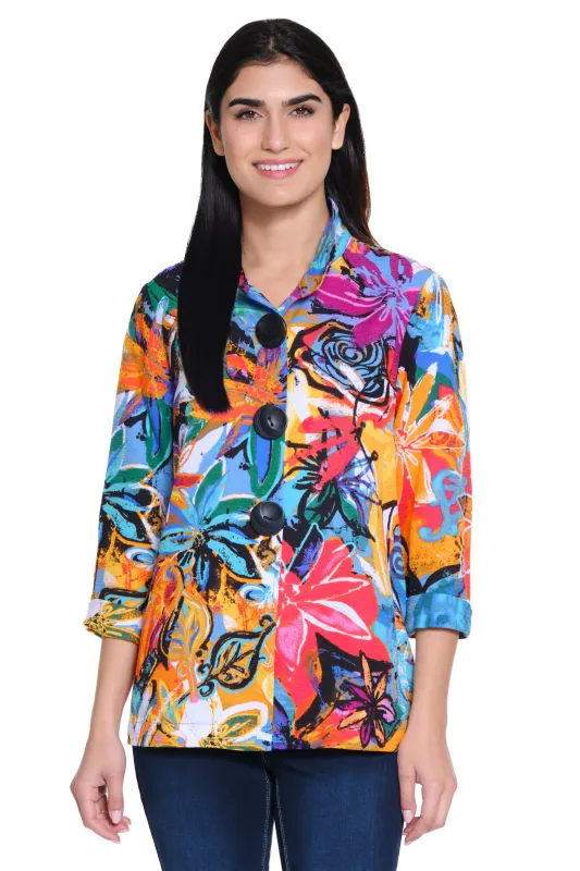 Printed Woven Jacket - Women's - Abstract Multi sold by Ail Miles Clothing