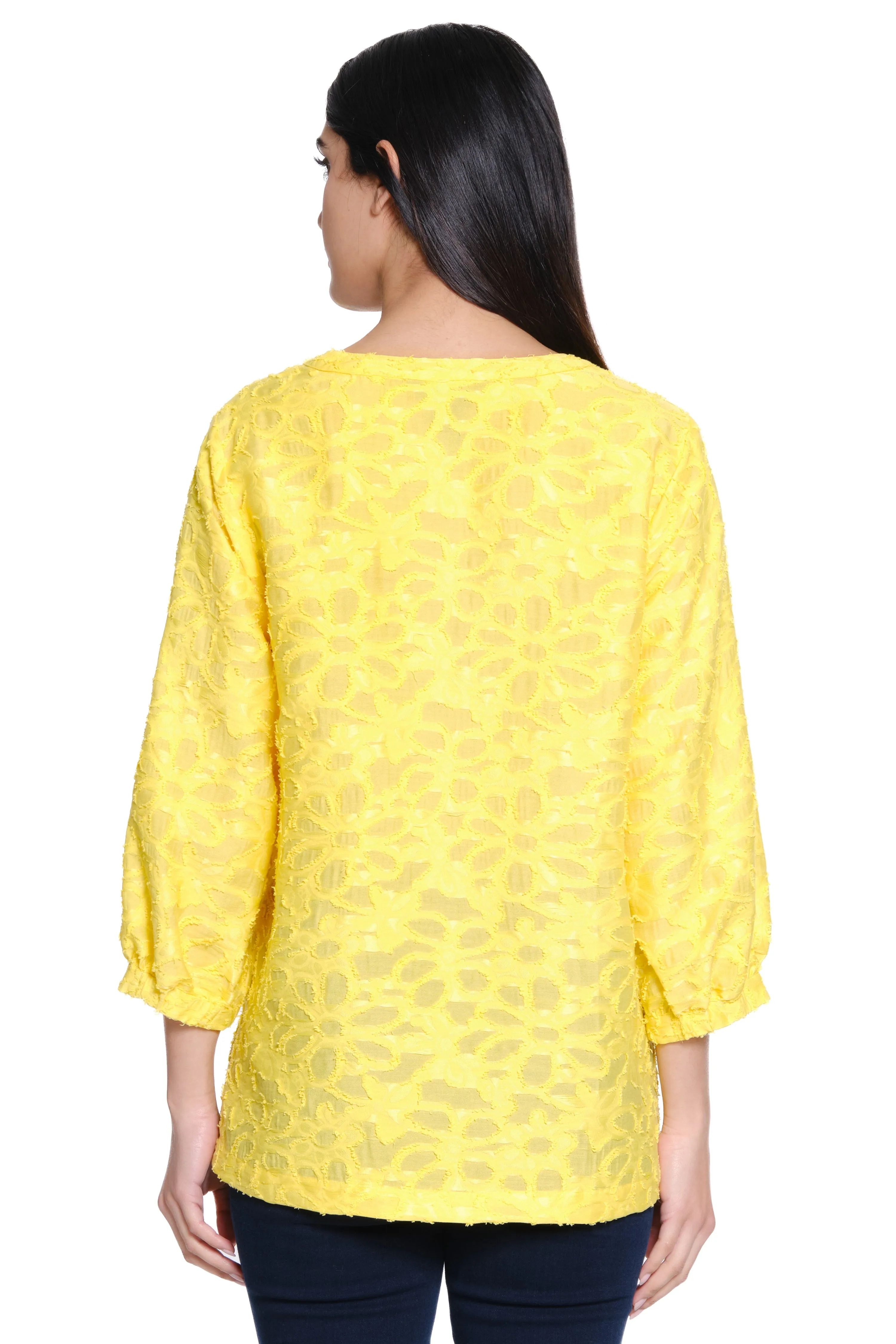 Woven Jacquard Tunic - Yellow sold by Ail Miles Clothing product image thumbnail 2