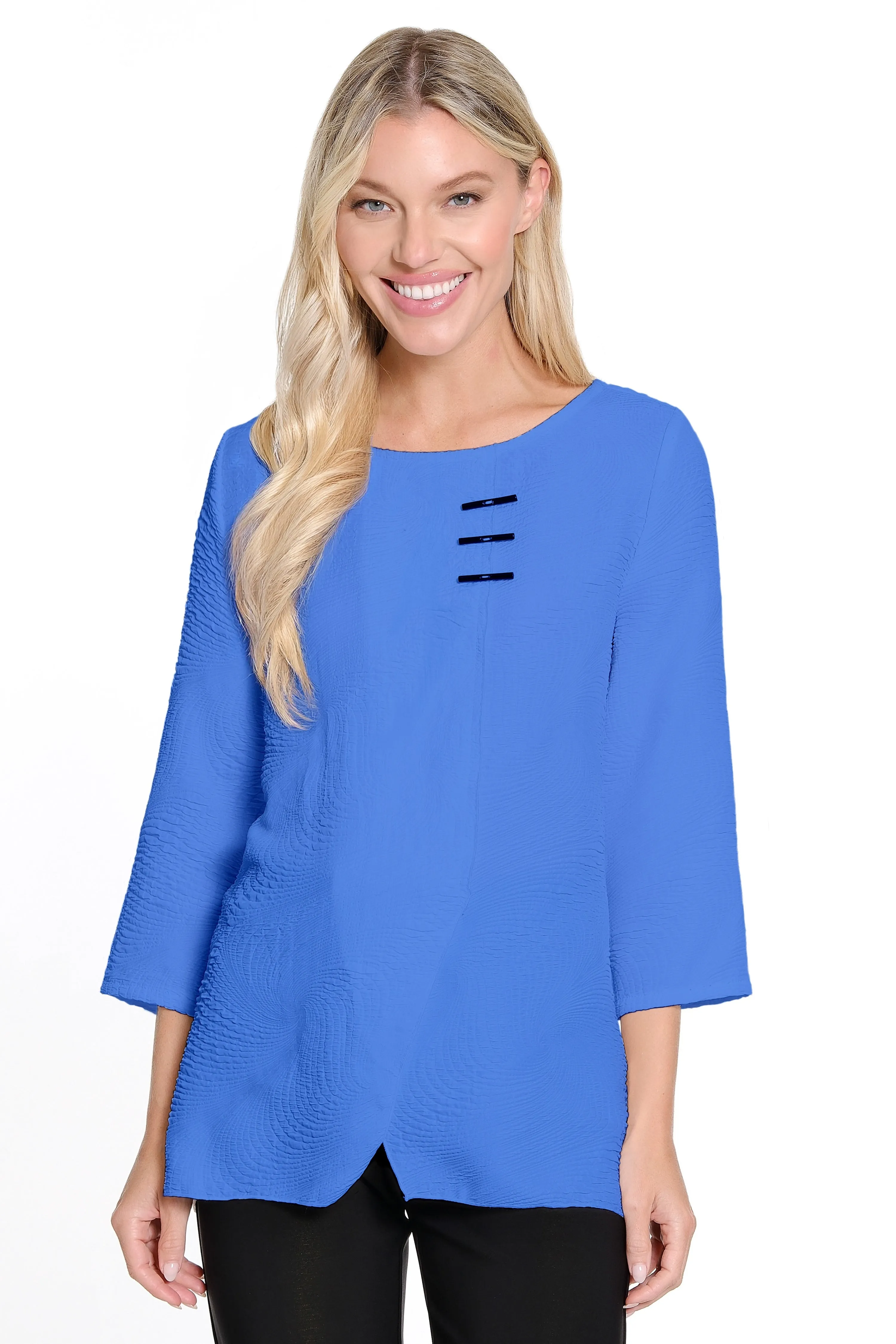Knit Popover Tunic - Plus - Blue sold by Ail Miles Clothing