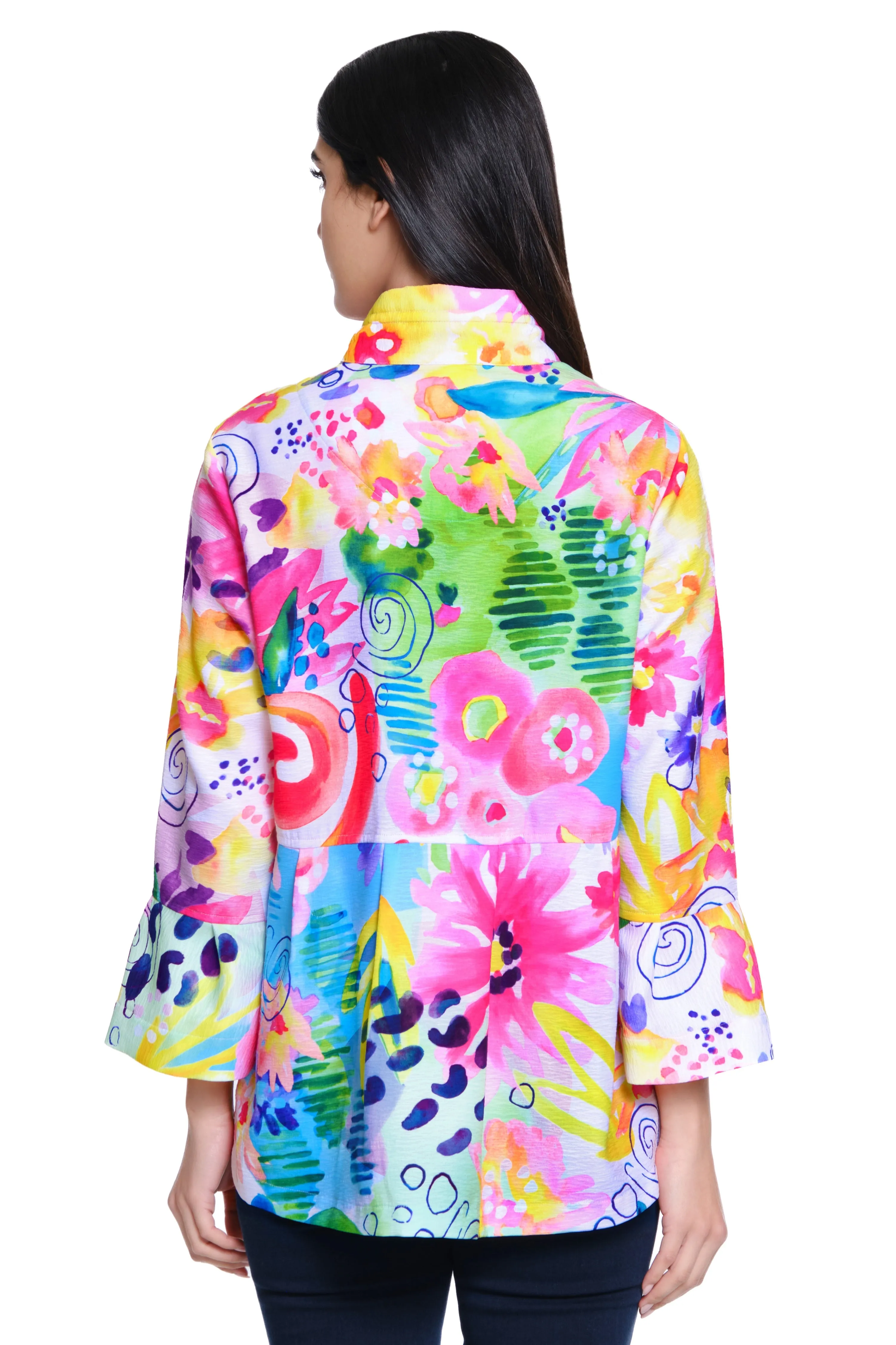 Print Woven Button Front Jacket - Plus - Abstract Multi sold by Ail Miles Clothing product image thumbnail 2