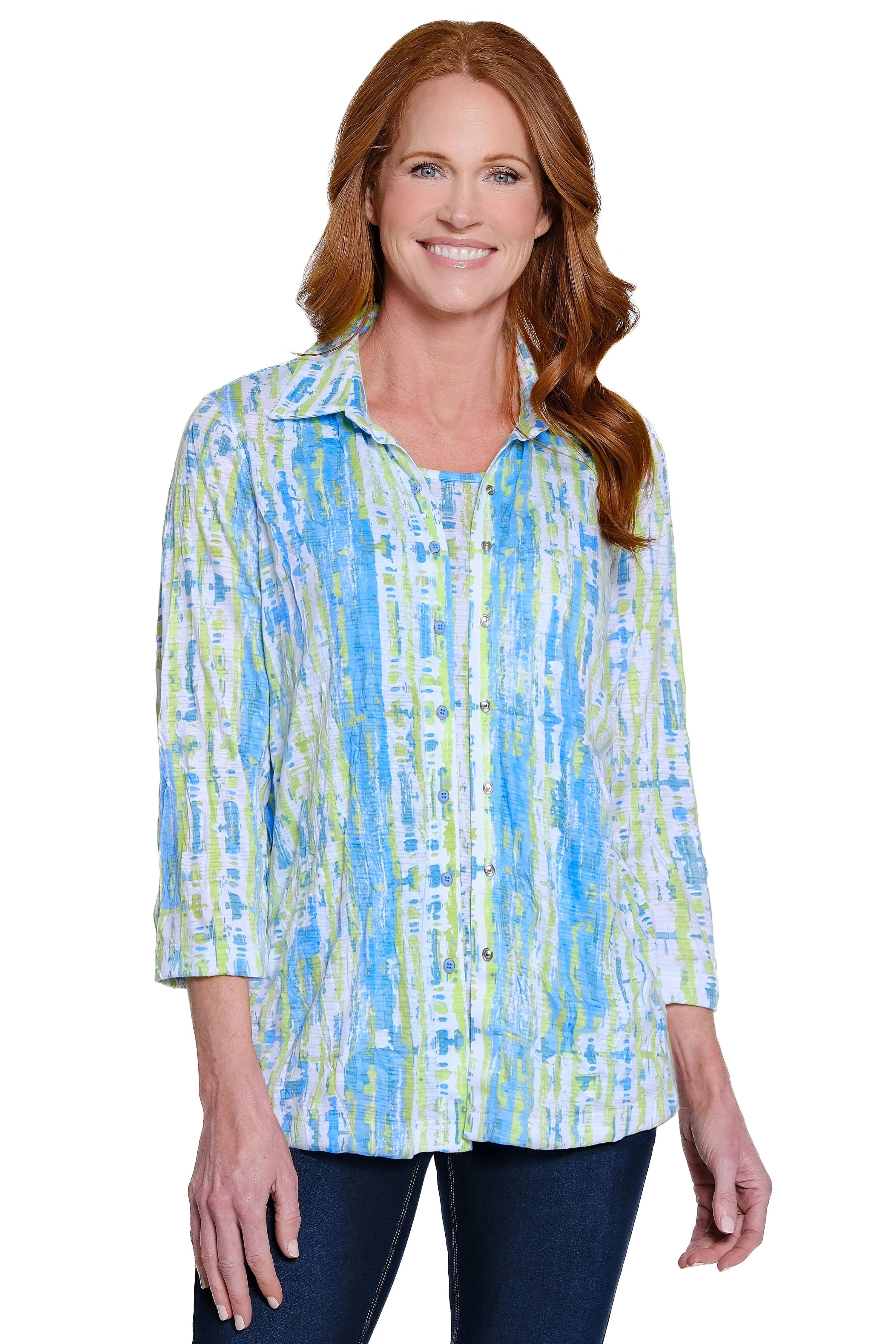 Print Tunic & Tank Set - Plus - Green Print sold by Ail Miles Clothing