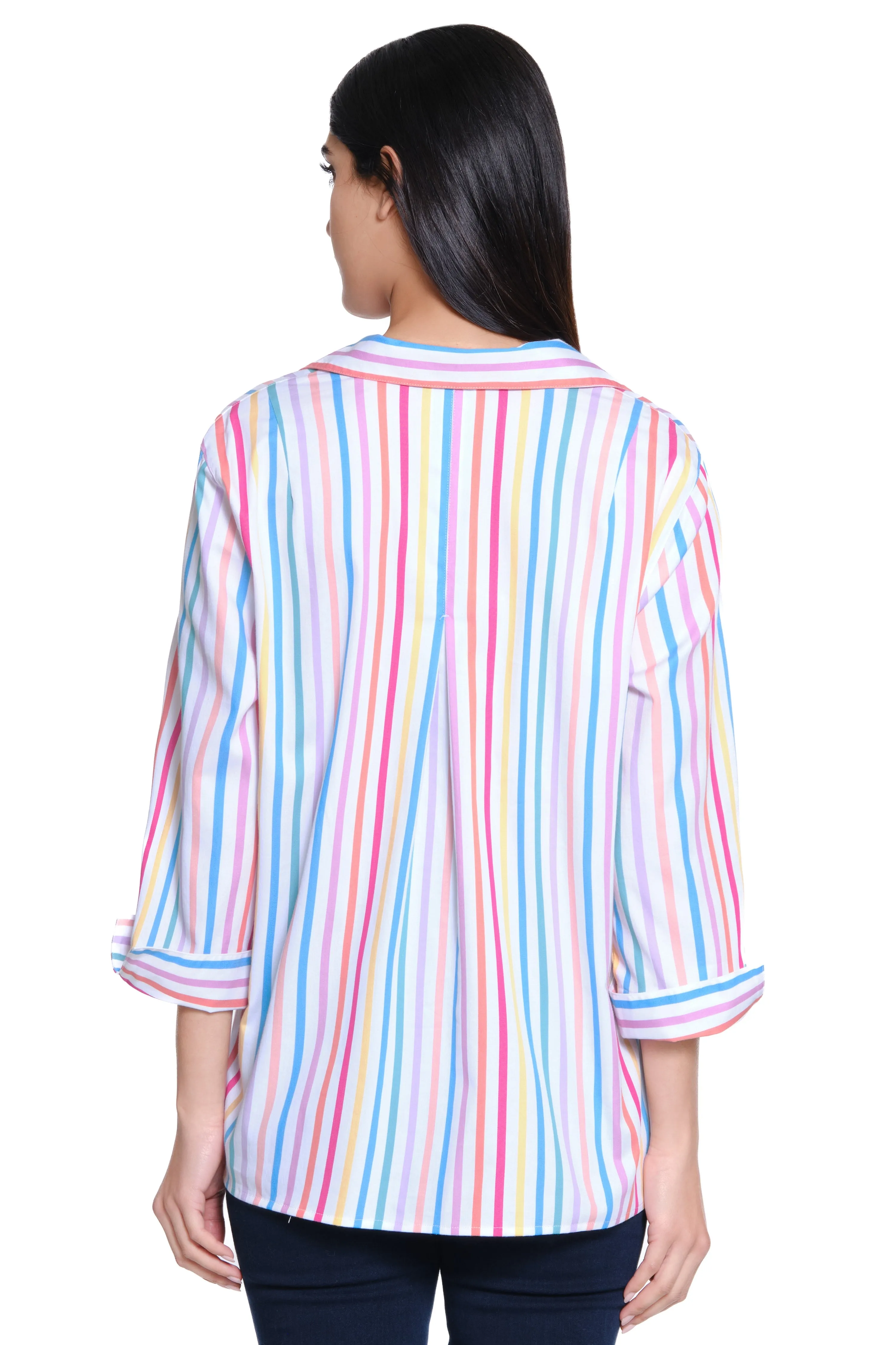 Woven Popover Tunic - Stripe Multi sold by Ail Miles Clothing product image thumbnail 2