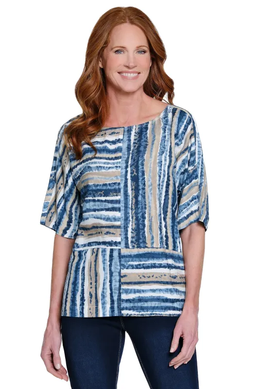 Striped Cotton Tunic - Neutral sold by Ail Miles Clothing