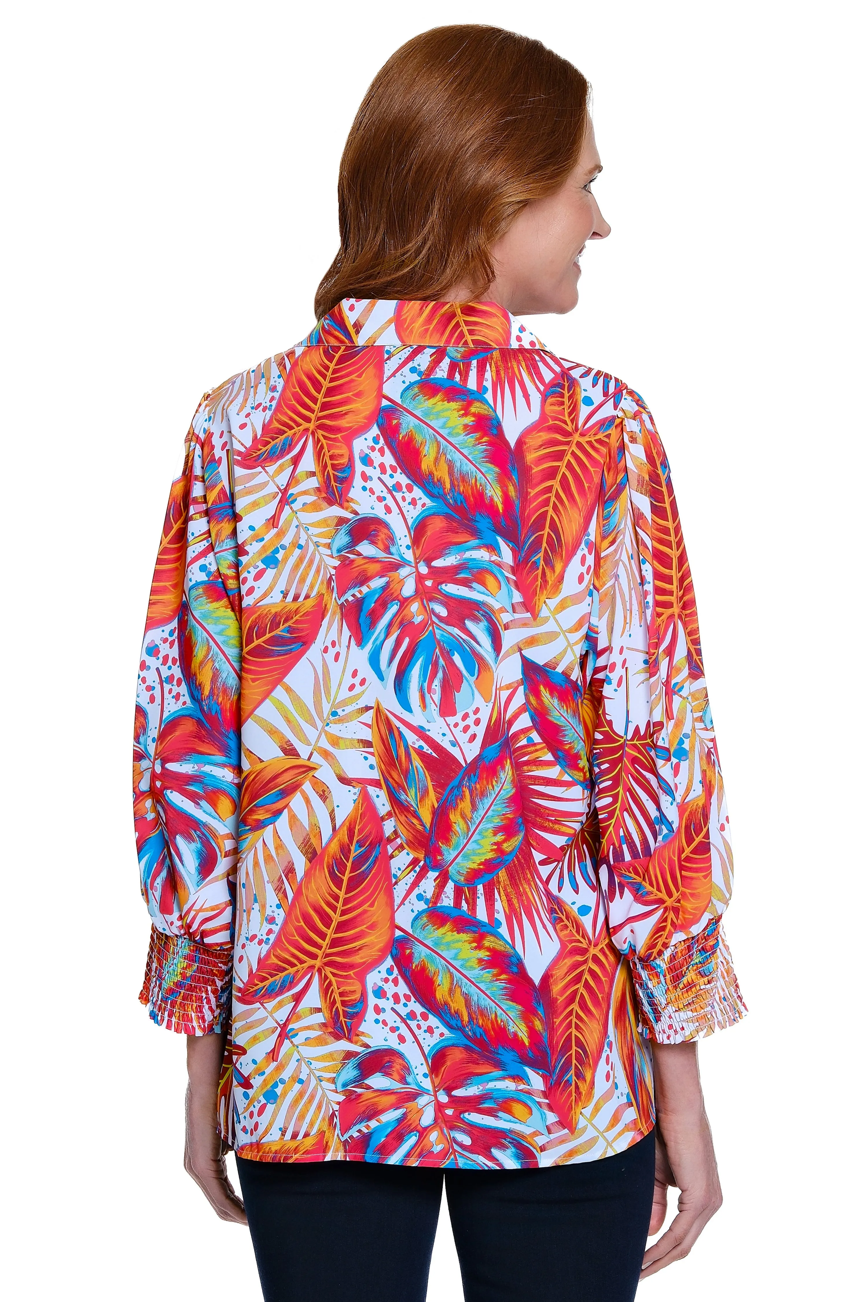 Button-Front Woven Tunic - Floral Multi sold by Ail Miles Clothing product image thumbnail 2