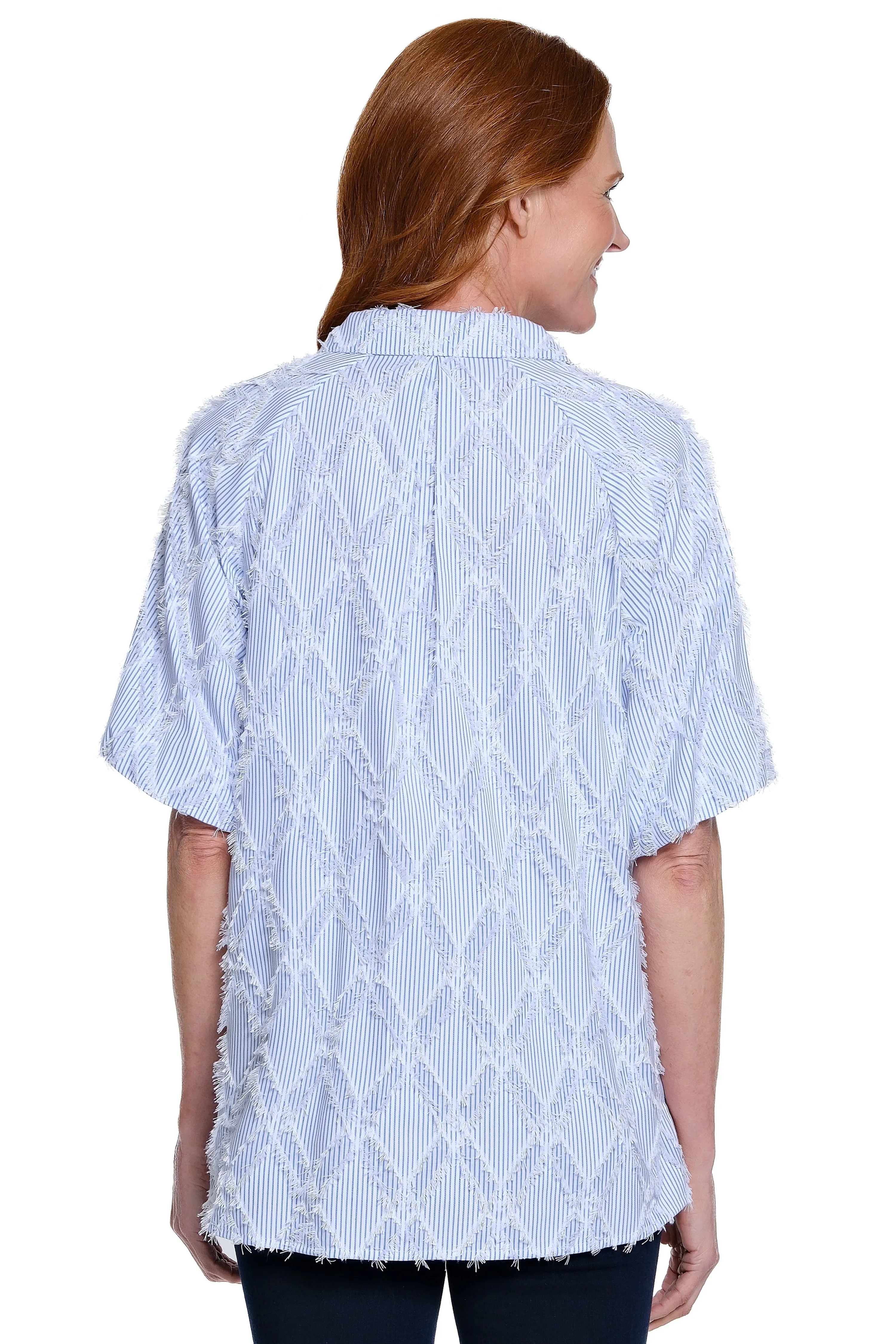 Clipped Jacquard Tunic - Sky Blue sold by Ail Miles Clothing product image thumbnail 2