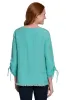 Linen Blend Tunic with Fringe Trim - Petite - Seafoam sold by Ail Miles Clothing